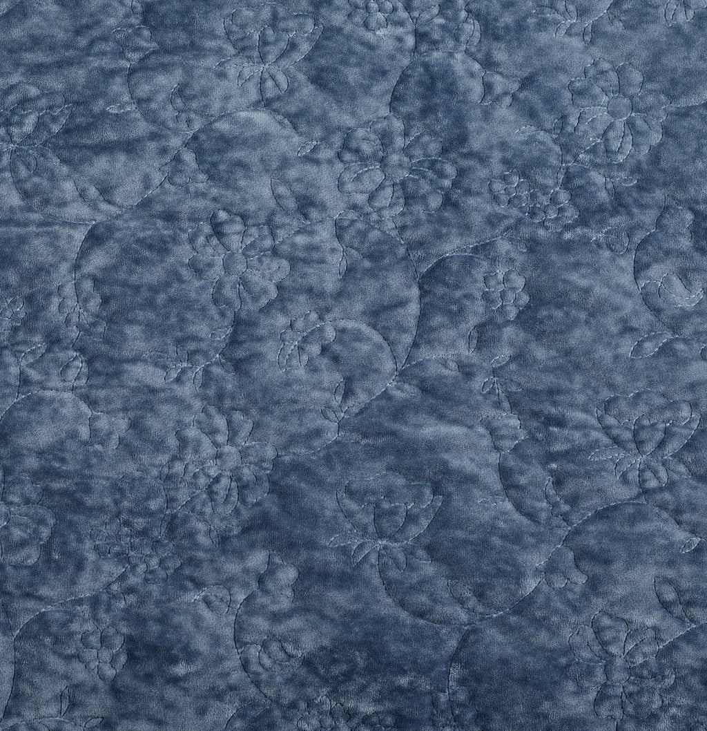Homesteada™ Eloise Floral Velvet Quilt, Full/Queen, Blue Dust Bedding
