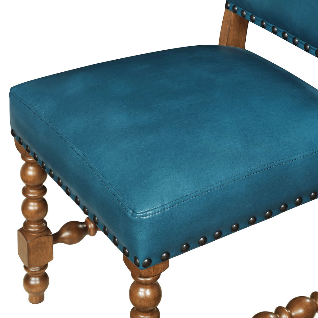 Homesteada™ Harper Faux Leather Dining Chairs, Turquoise, Set of 2