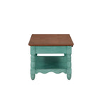 Homesteada™ Helen Coffee Table Made With Solid Wood Frame, Teal