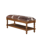Homesteada™ Harper Bench, Faux Cowhide Fabric