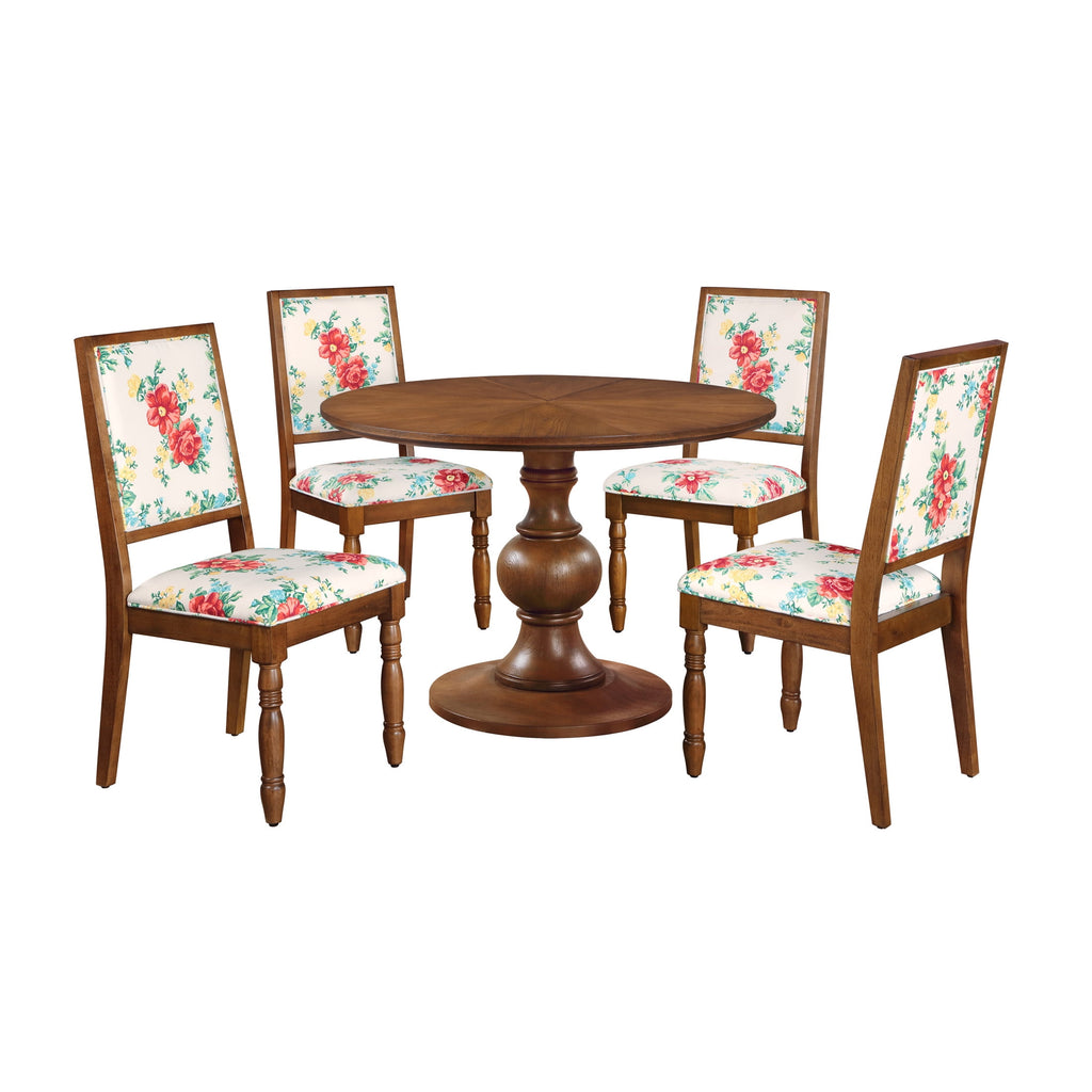 Homesteada™ Callie Round Dining Table, Heirloom Brown Finish