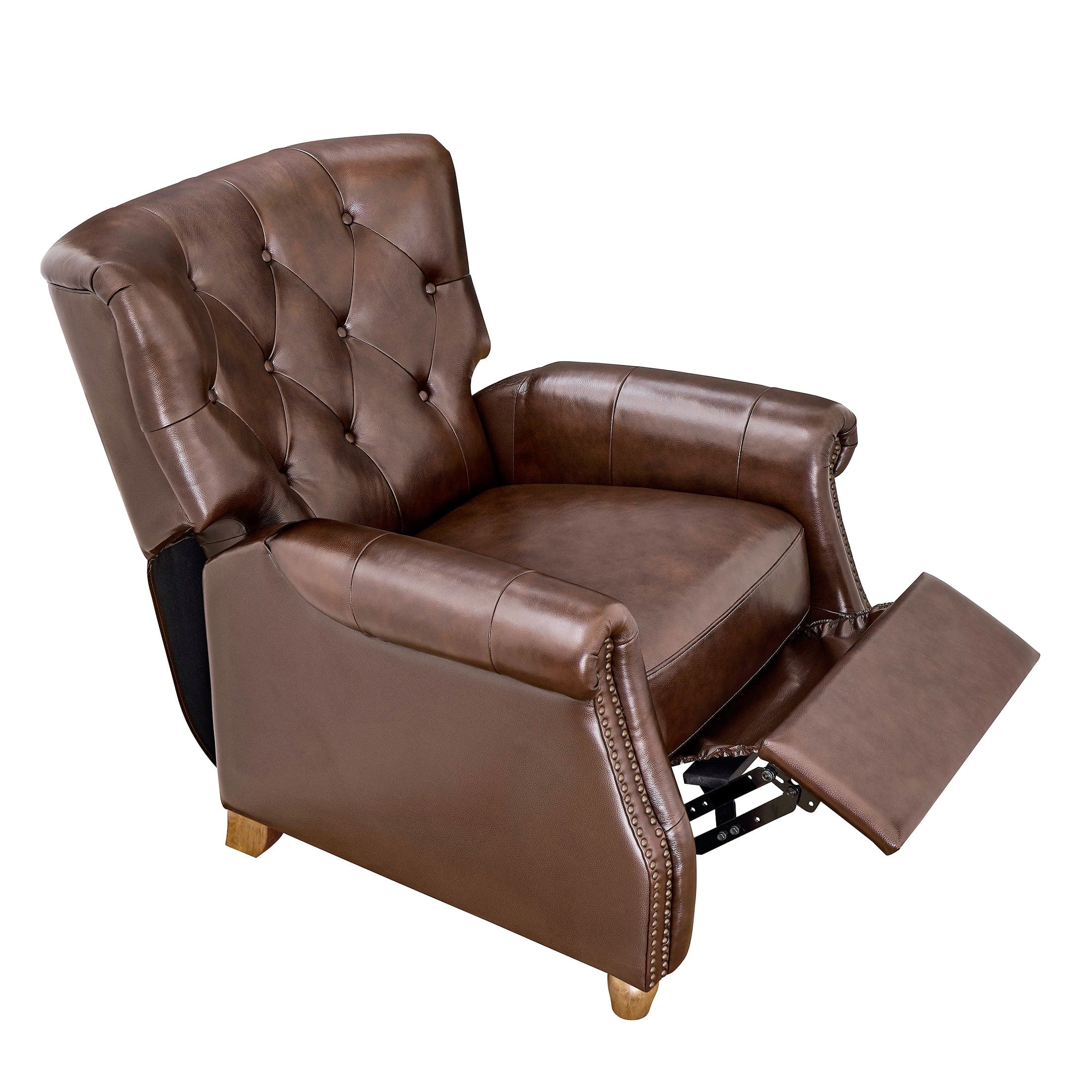 Homesteada™ Harper Leather Recliner with Whiskey Upholstery