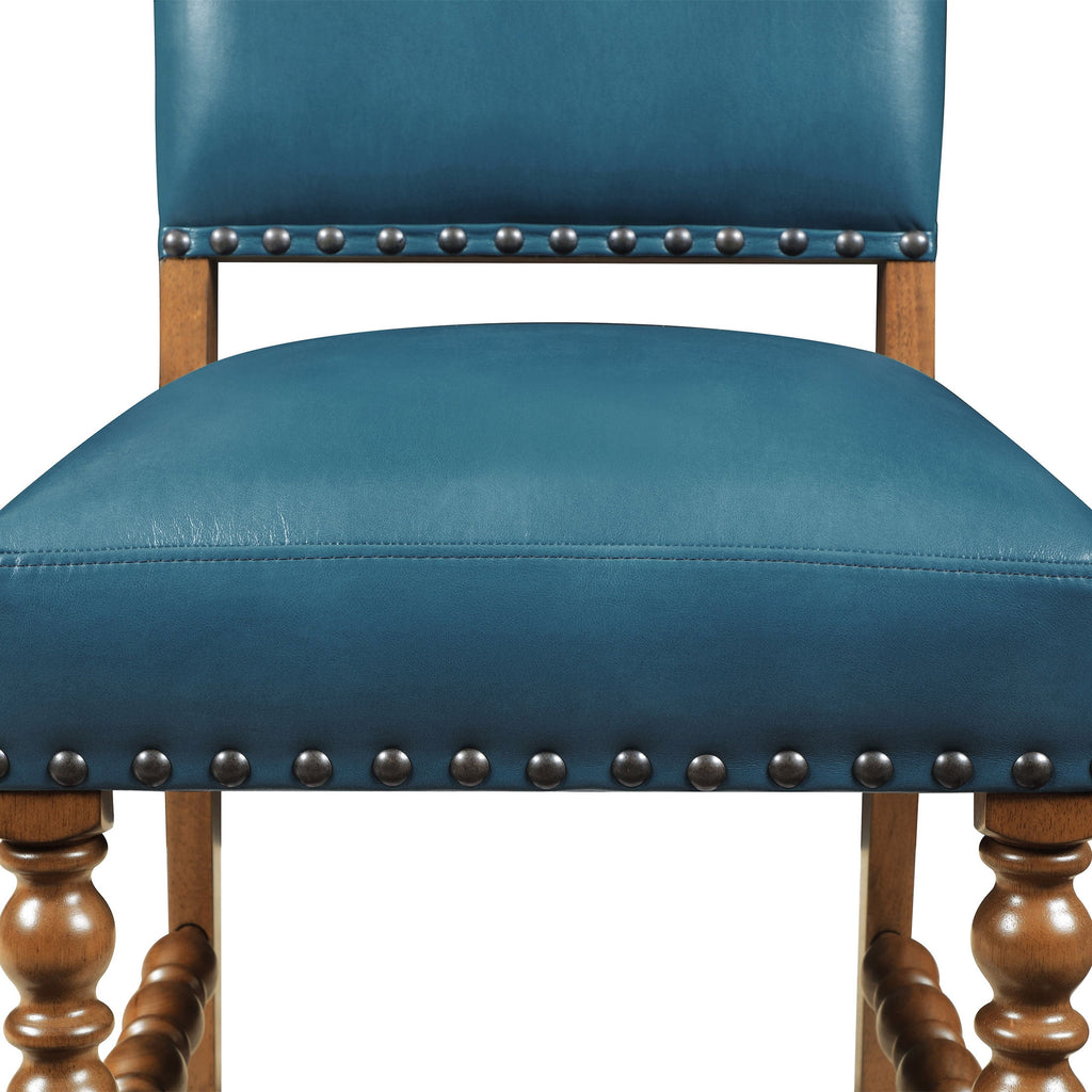 Homesteada™ Harper Faux Leather Dining Chairs, Turquoise, Set of 2