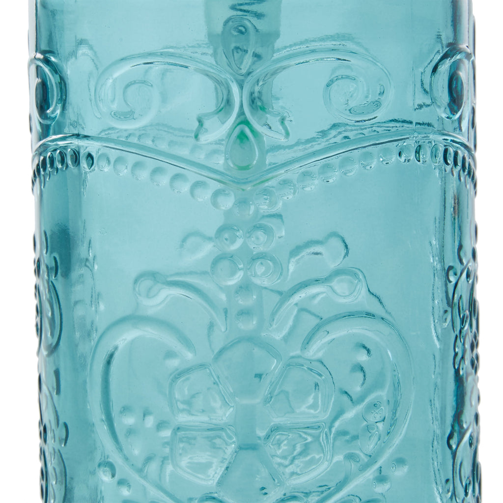 Homesteada™ Teal 2 Piece Embossed Glass Bath Accessory Set, Homesteada™ Amelia