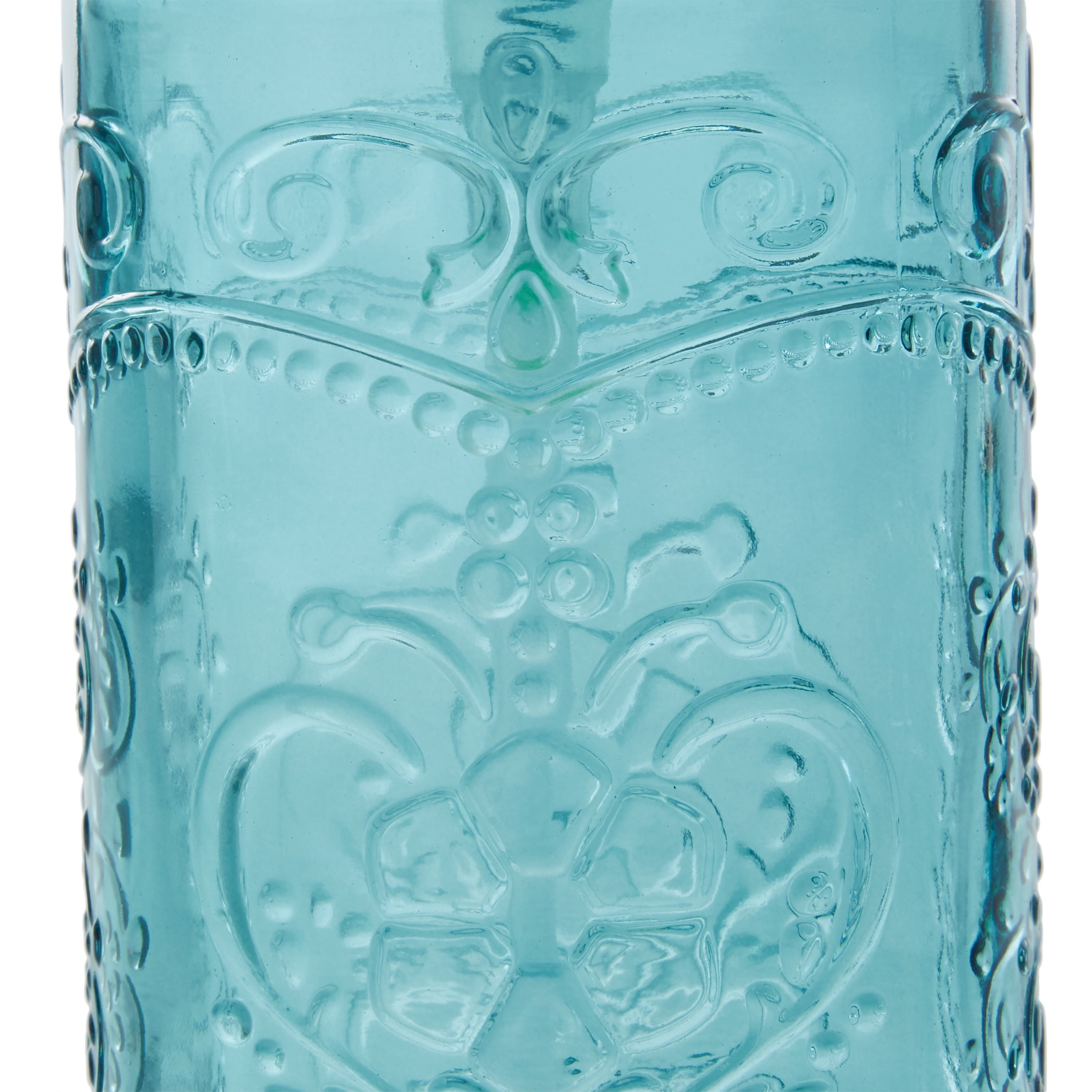 Homesteada™ Teal 2 Piece Embossed Glass Bath Accessory Set, Homesteada™ Amelia