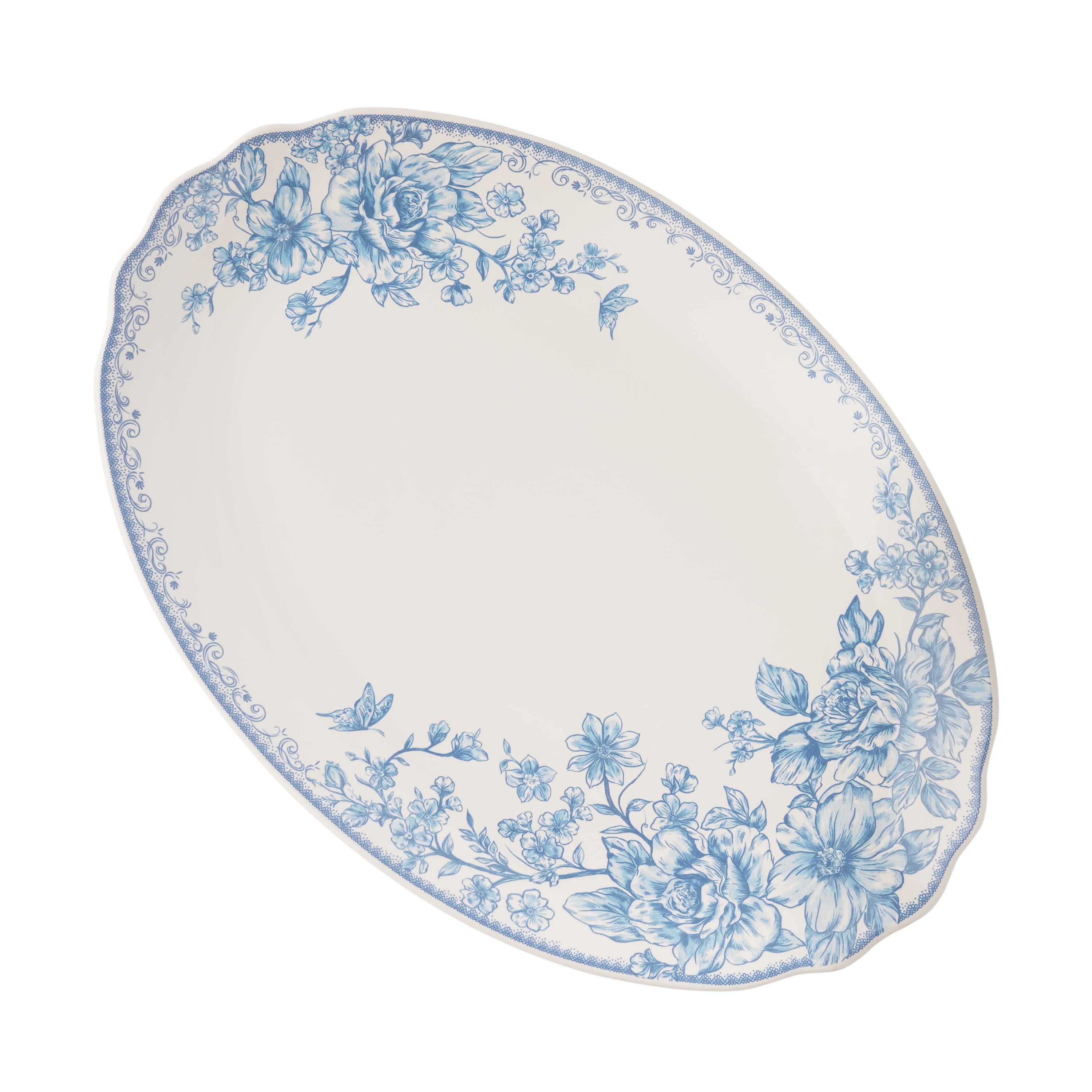 Homesteada™ Agatha Stoneware 16-inch Serving Platter, Blue
