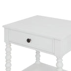 Homesteada™ Harper Spindle Nightstand with USB Charging Ports, Adults and Teens, White Finish