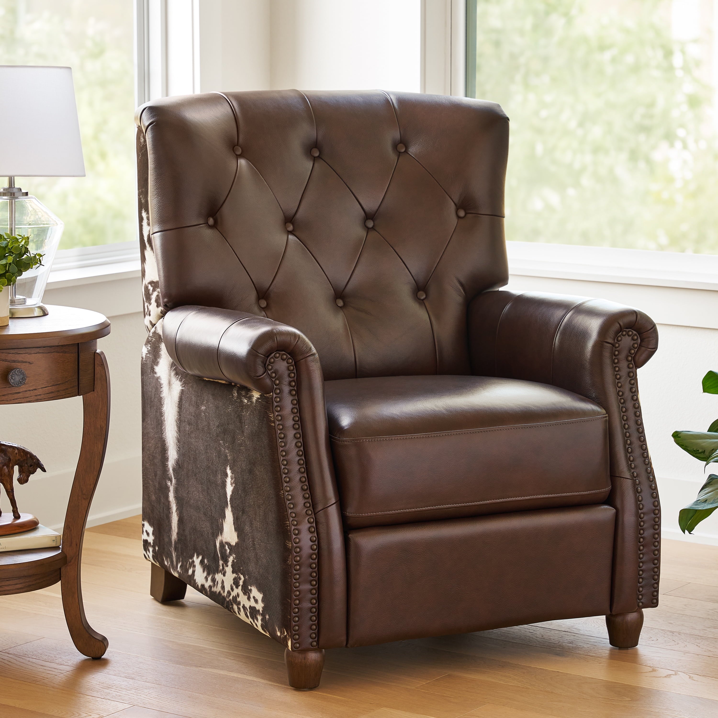 Homesteada™ Harper Leather Recliner with Whiskey Upholstery