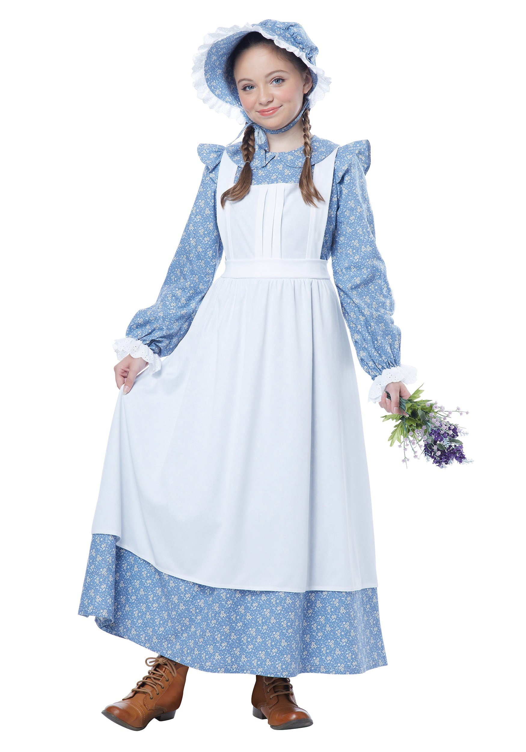 Homesteada™ Child Heritage Country Girl Costume - M Blue Medium