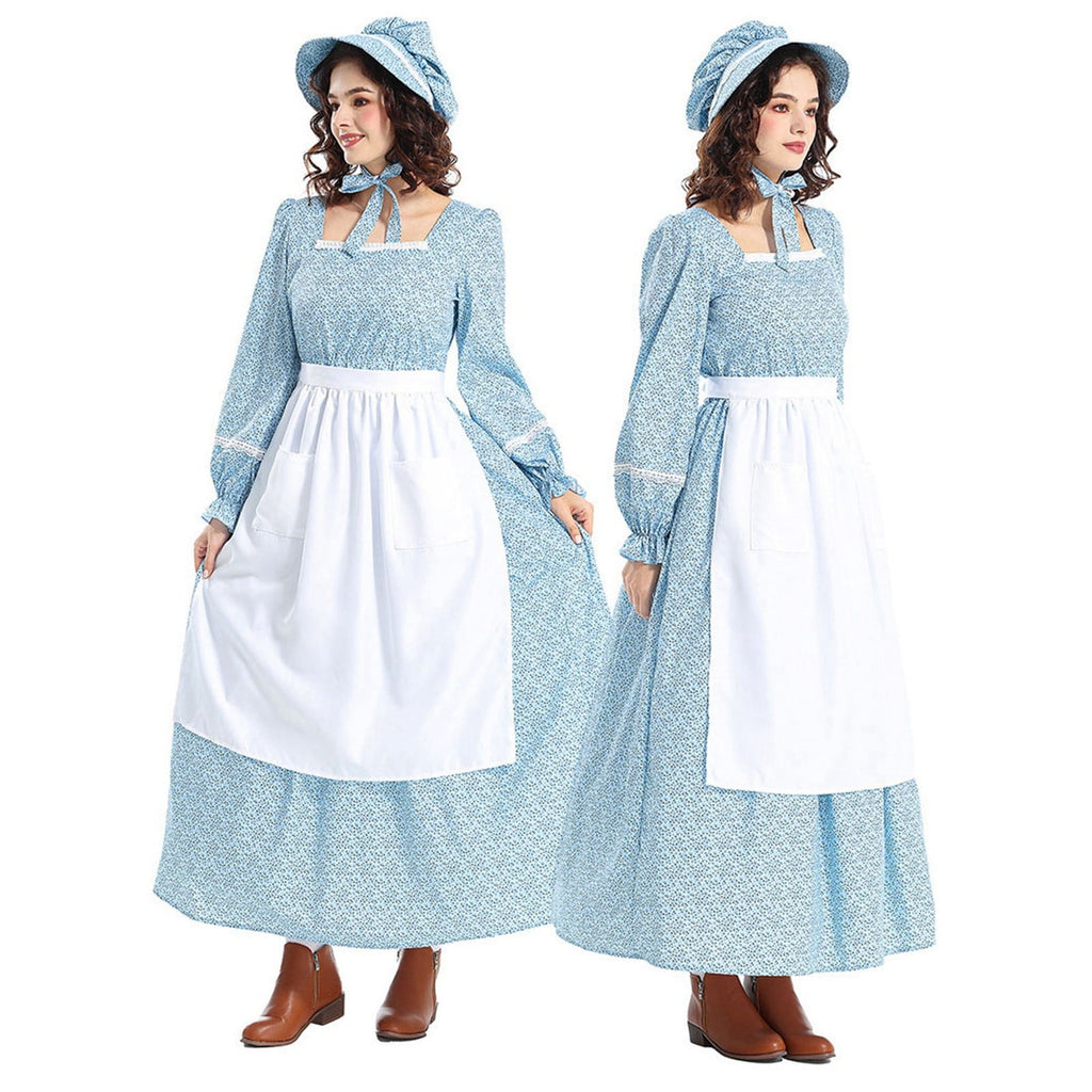 Homesteada™ Colonial Dress Women's Prairie Heritage Country Dress Floral Pilgrim Dress Civil War Dress