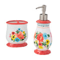 Homesteada™ Multi- Color 2 Piece Ceramic Bath Accessories Set, Homesteada™ Breezy Blossom