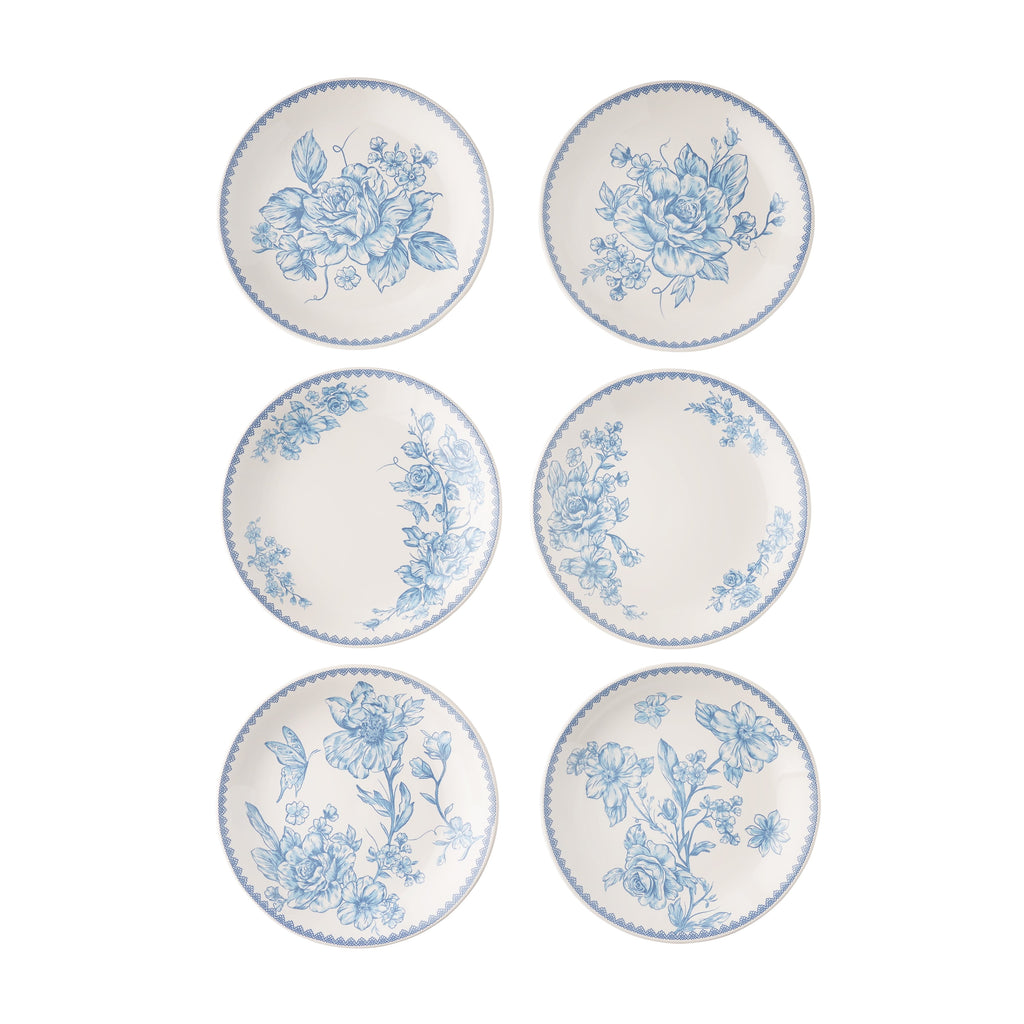 Homesteada™ Agatha Stoneware Appetizer Plate, Blue, Set of 6