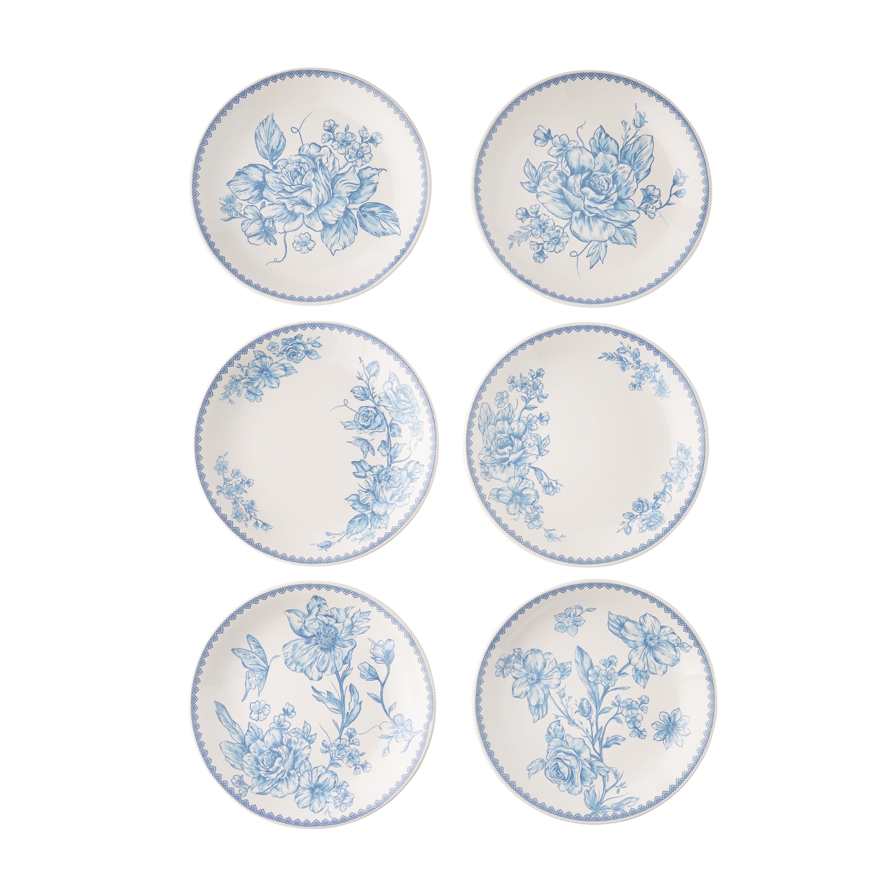 Homesteada™ Agatha Stoneware Appetizer Plate, Blue, Set of 6