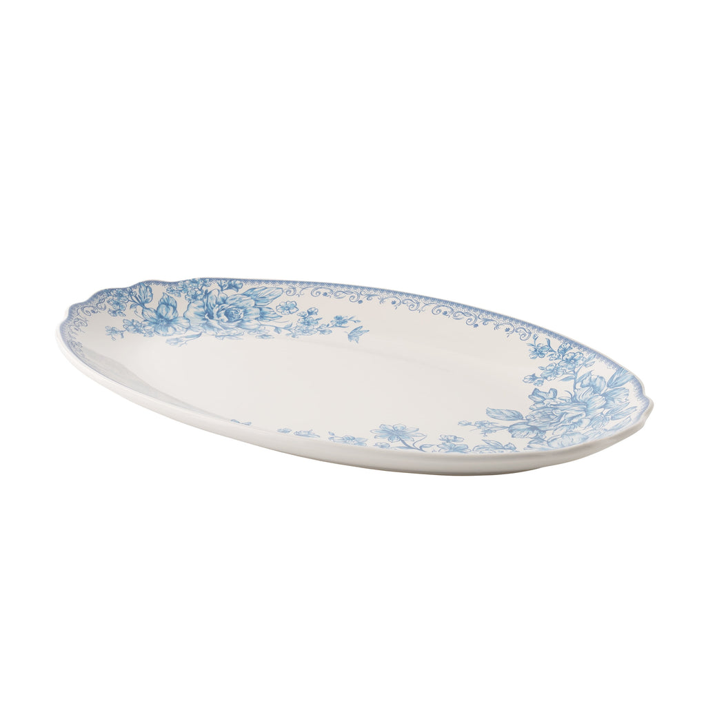 Homesteada™ Agatha Stoneware 16-inch Serving Platter, Blue