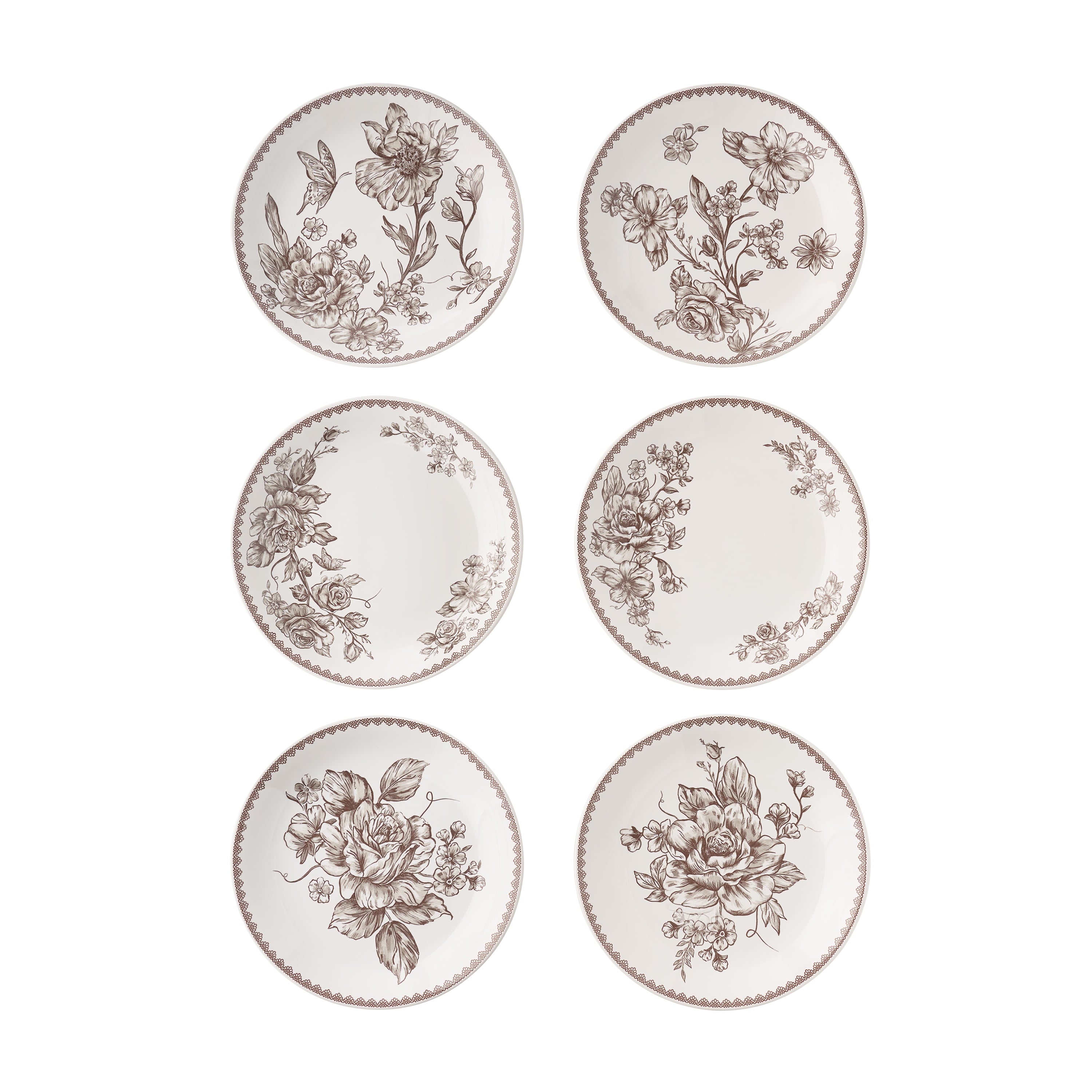Homesteada™ Agatha Stoneware Appetizer Plate, Blue, Set of 6