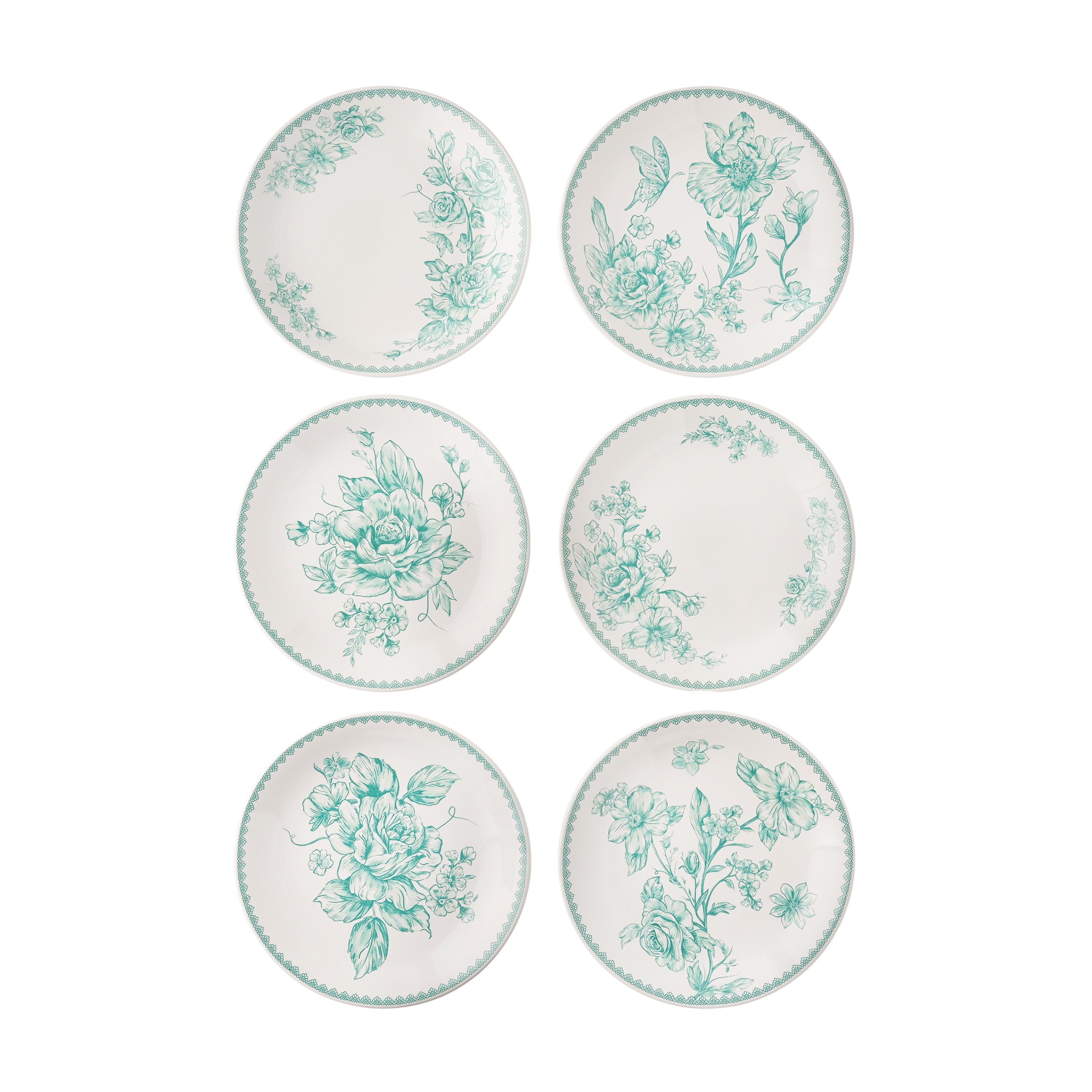Homesteada™ Agatha Stoneware Appetizer Plate, Blue, Set of 6