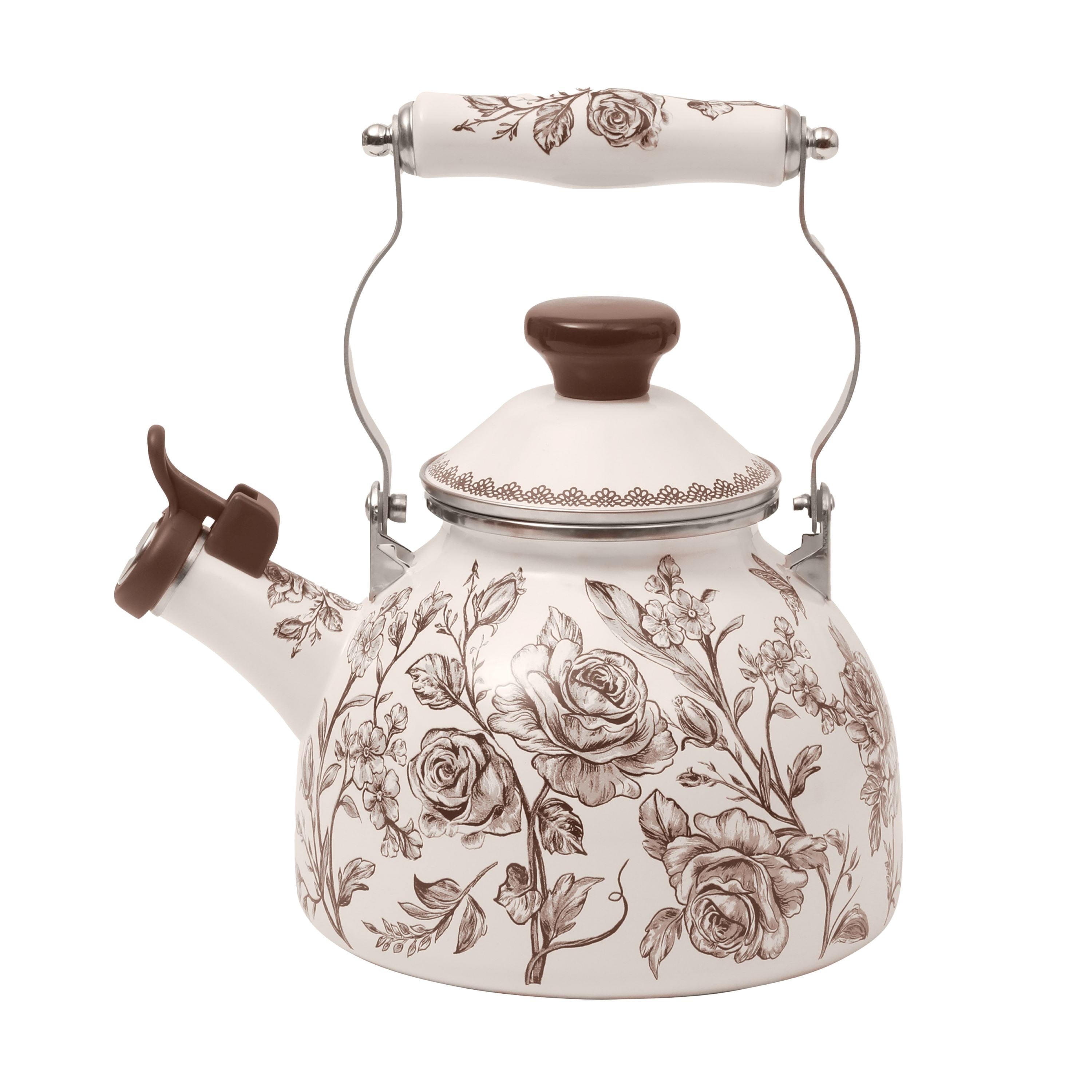 Homesteada™ 2.0-Quart Enamel on Steel Agatha Tea Kettle, Brown