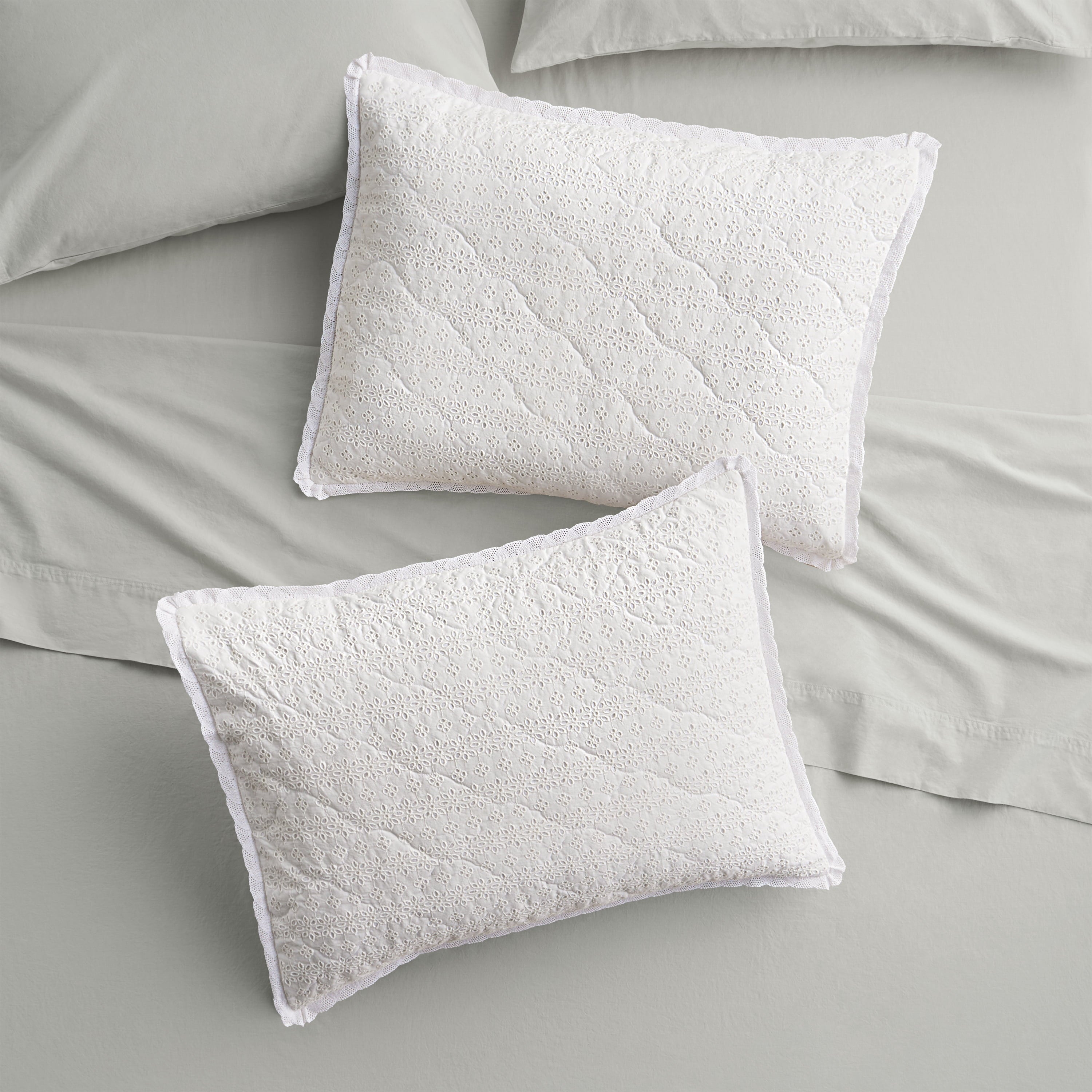 Homesteada™ Agatha Floral Gauze Pillow Sham, Standard, Blue Dust, 2 Pack