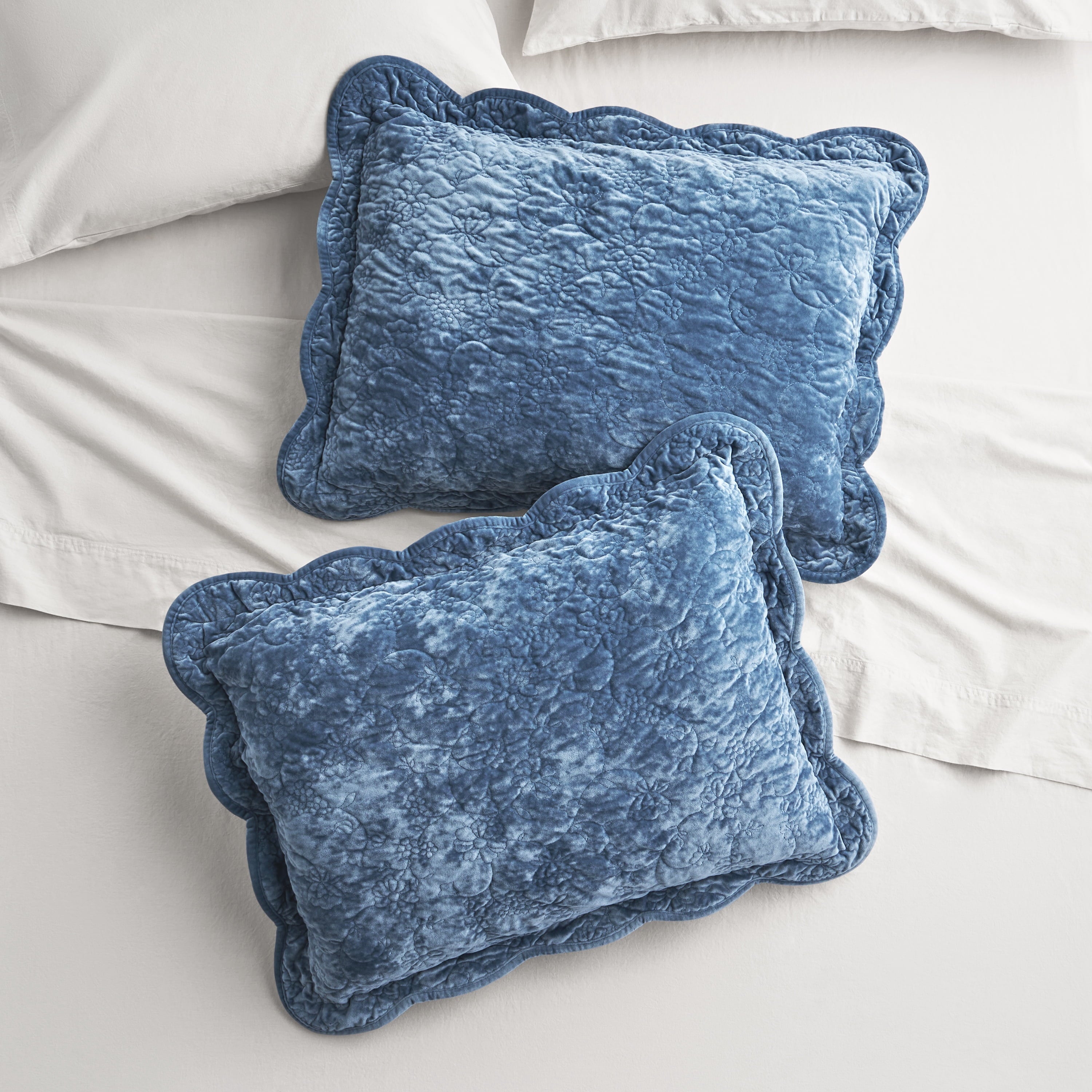 Homesteada™ Agatha Floral Gauze Pillow Sham, Standard, Blue Dust, 2 Pack