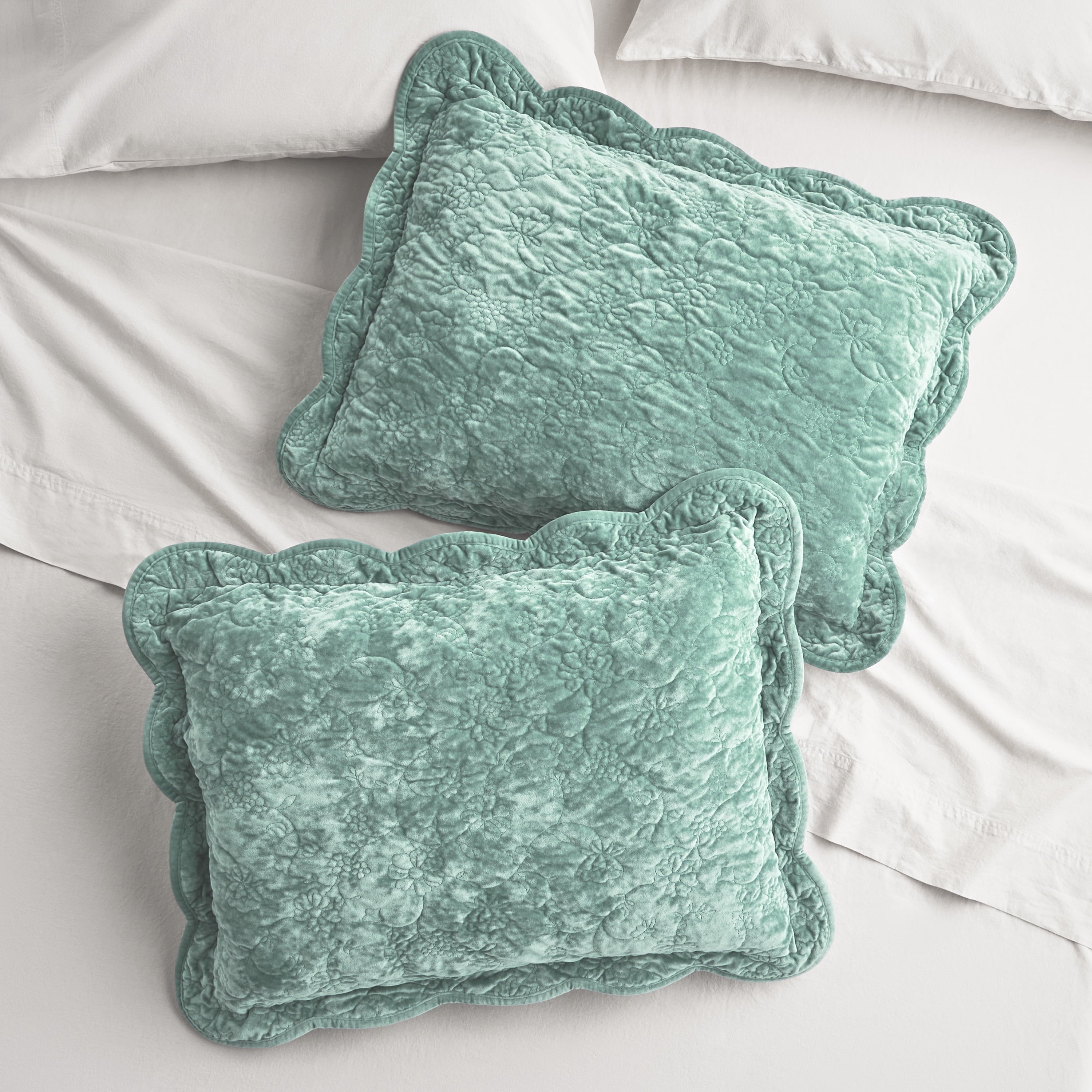 Homesteada™ Agatha Floral Gauze Pillow Sham, Standard, Blue Dust, 2 Pack