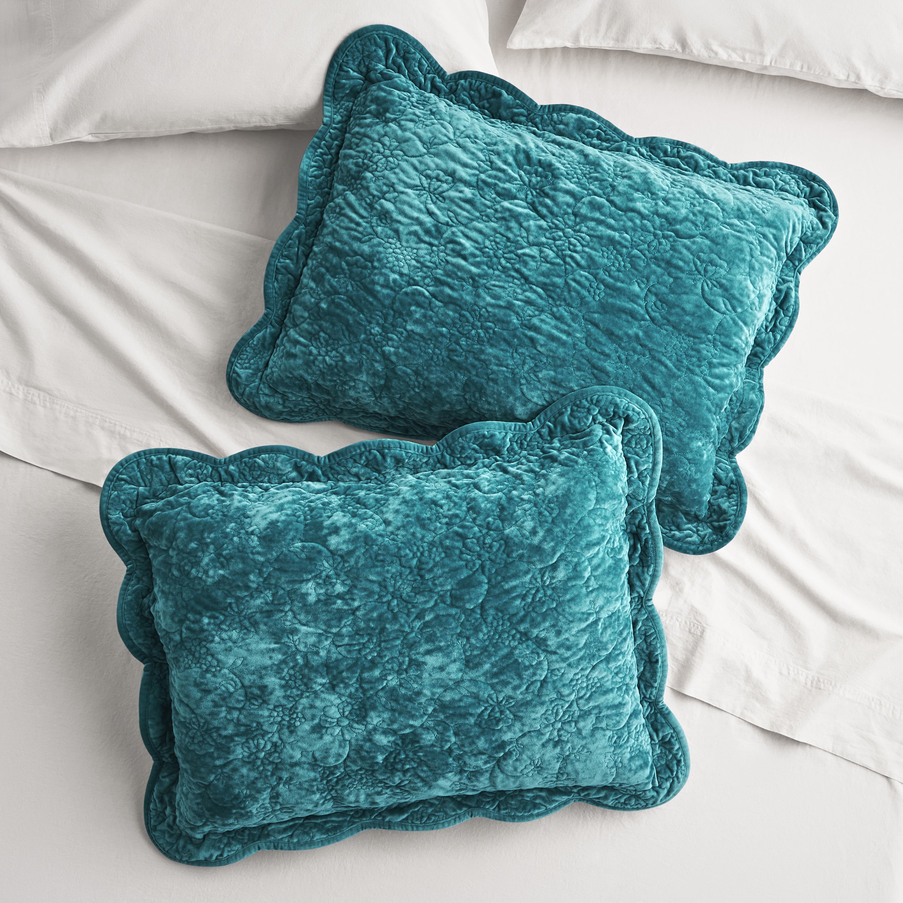 Homesteada™ Agatha Floral Gauze Pillow Sham, Standard, Blue Dust, 2 Pack