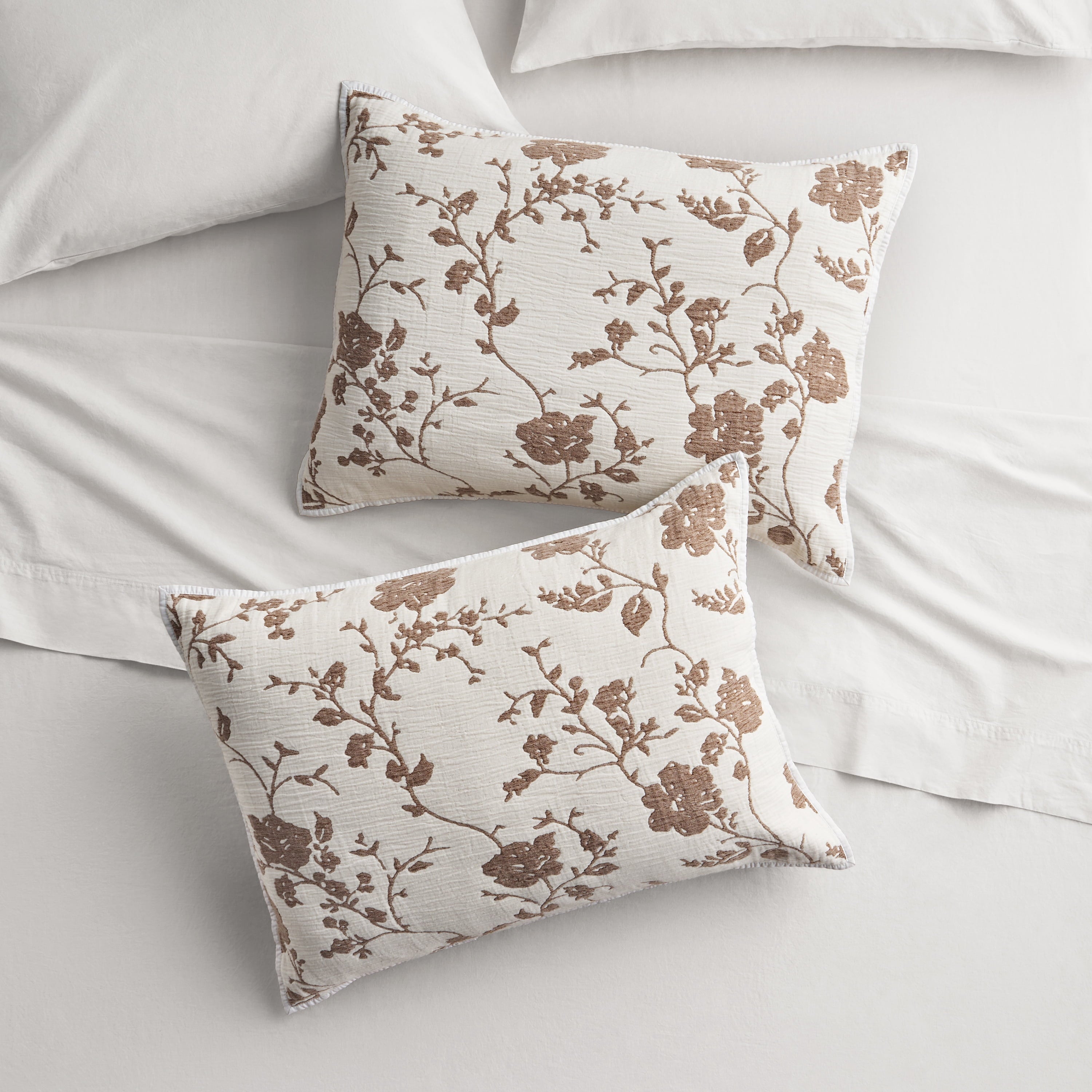 Homesteada™ Agatha Floral Gauze Pillow Sham, Standard, Blue Dust, 2 Pack