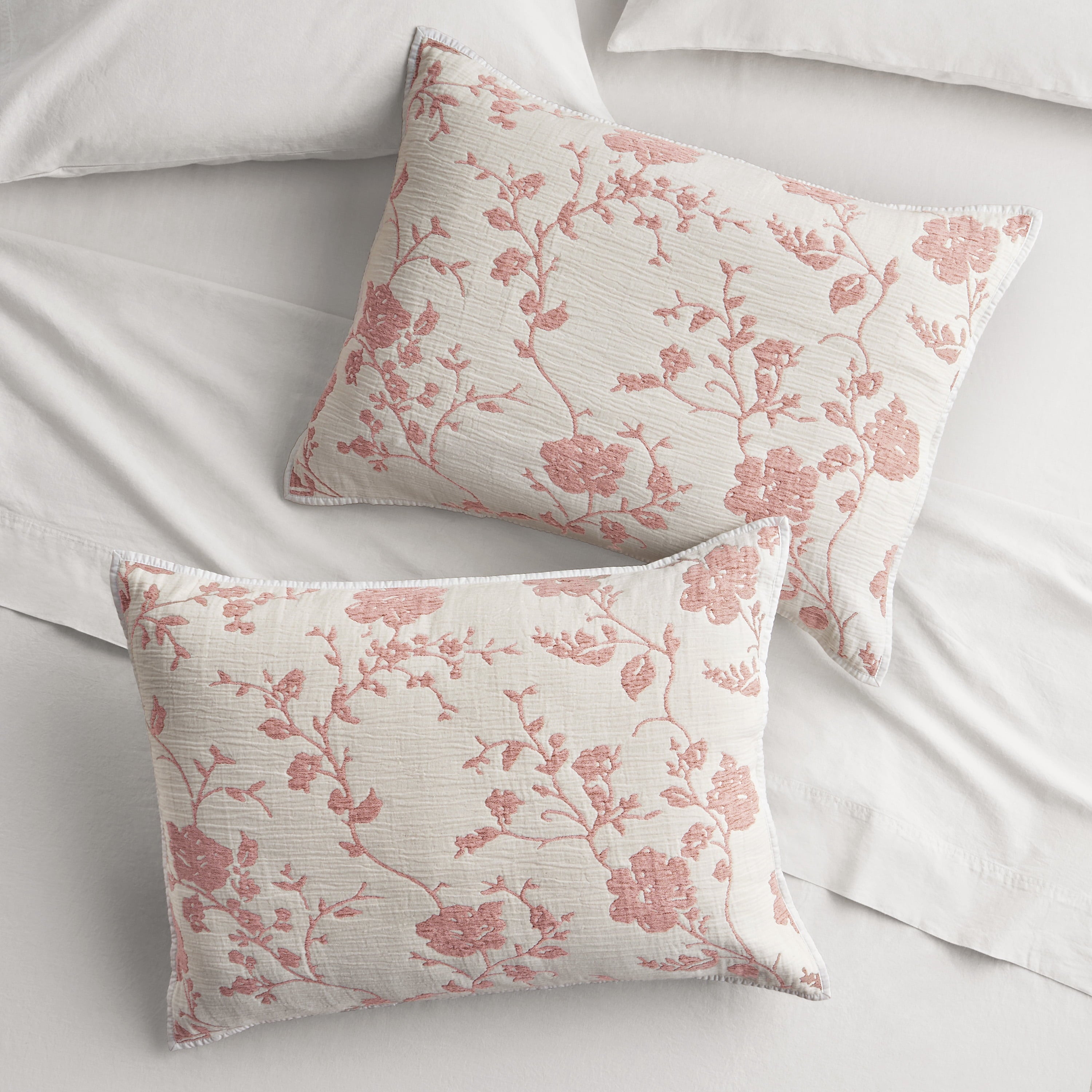 Homesteada™ Agatha Floral Gauze Pillow Sham, Standard, Blue Dust, 2 Pack