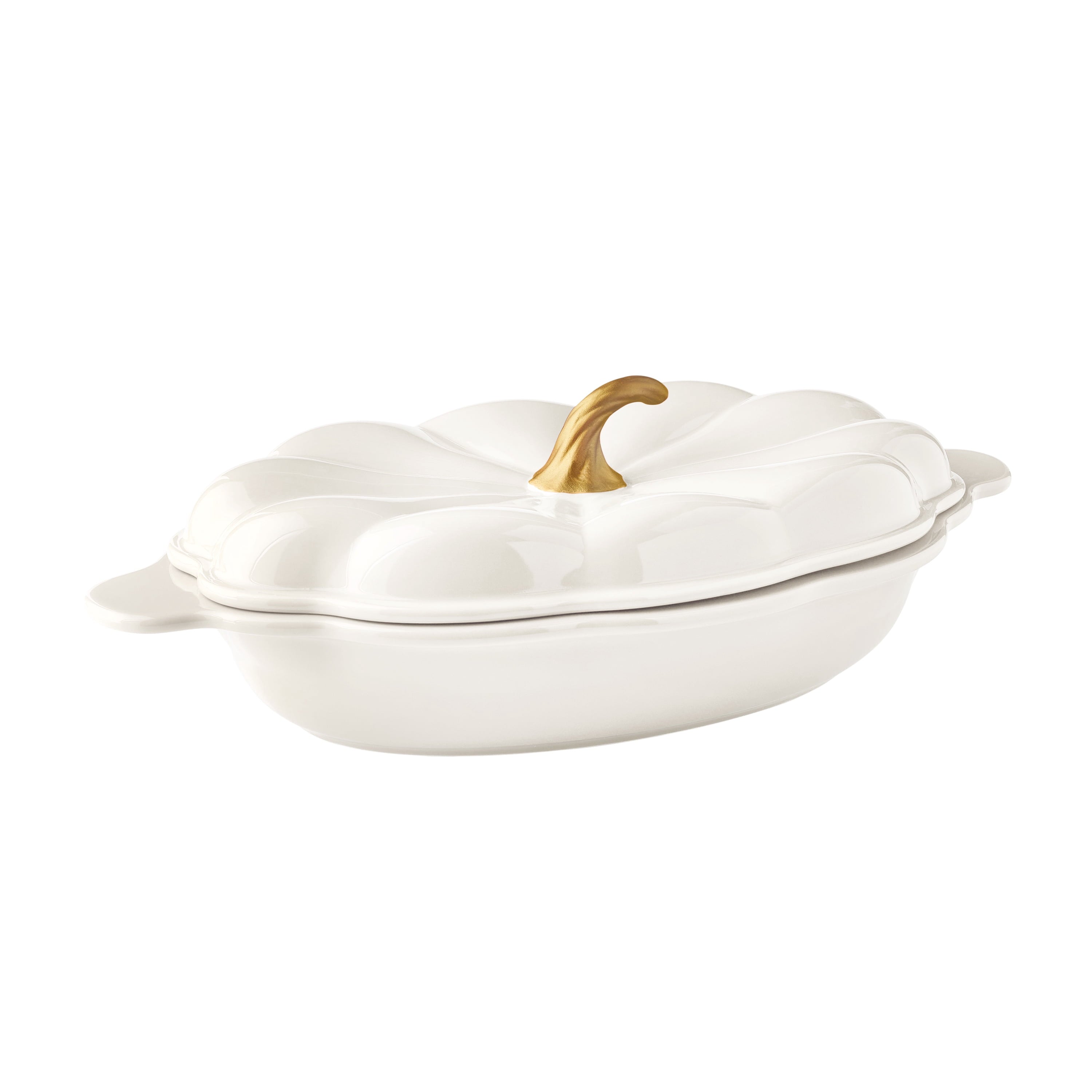 Homesteada™ 3-Quart Oval Pumpkin Stoneware Baker with Lid, Linen
