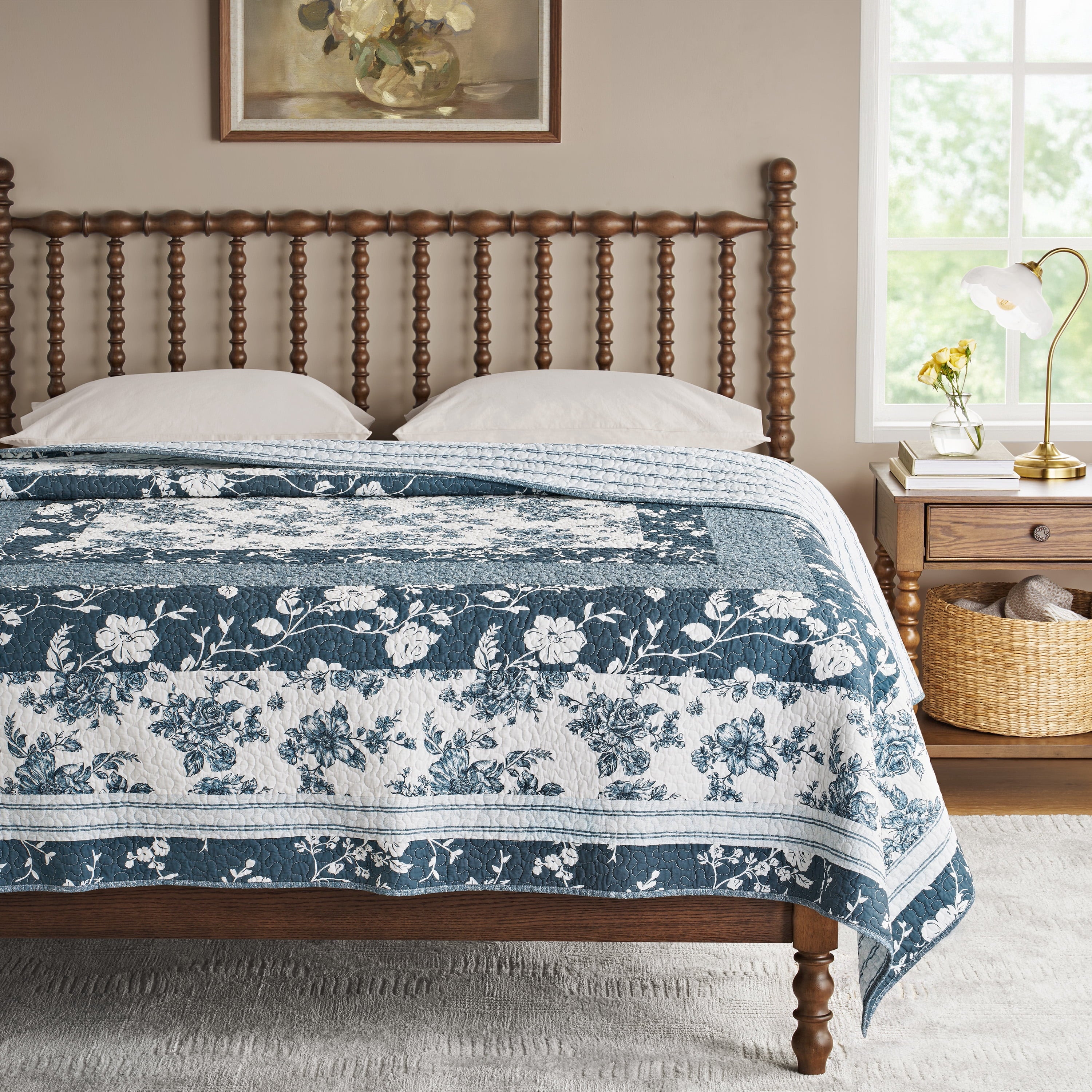 Homesteada™ Avery Cotton Patchwork Quilt, Full/Queen, Blue Dust Bedding
