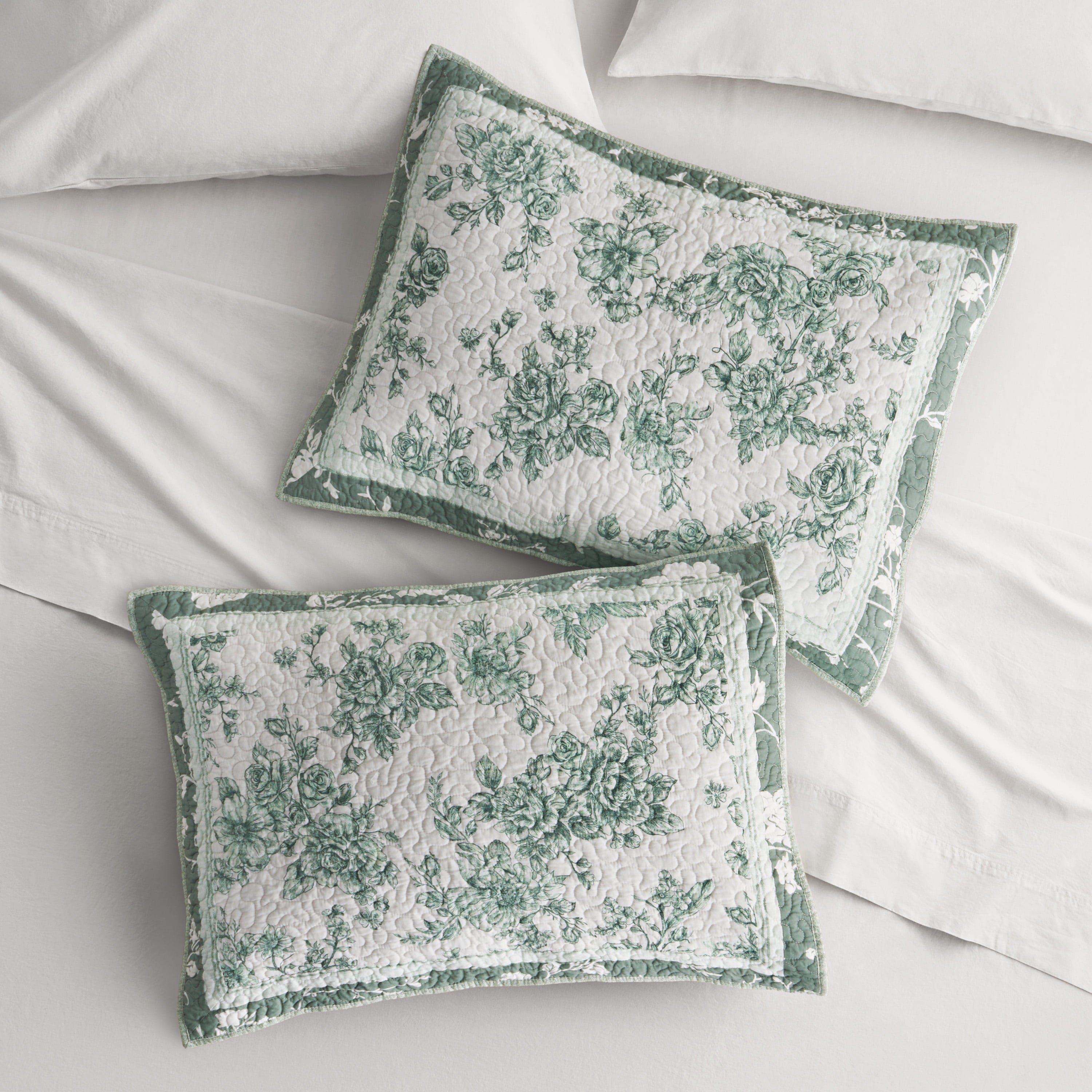 Homesteada™ Agatha Floral Gauze Pillow Sham, Standard, Blue Dust, 2 Pack