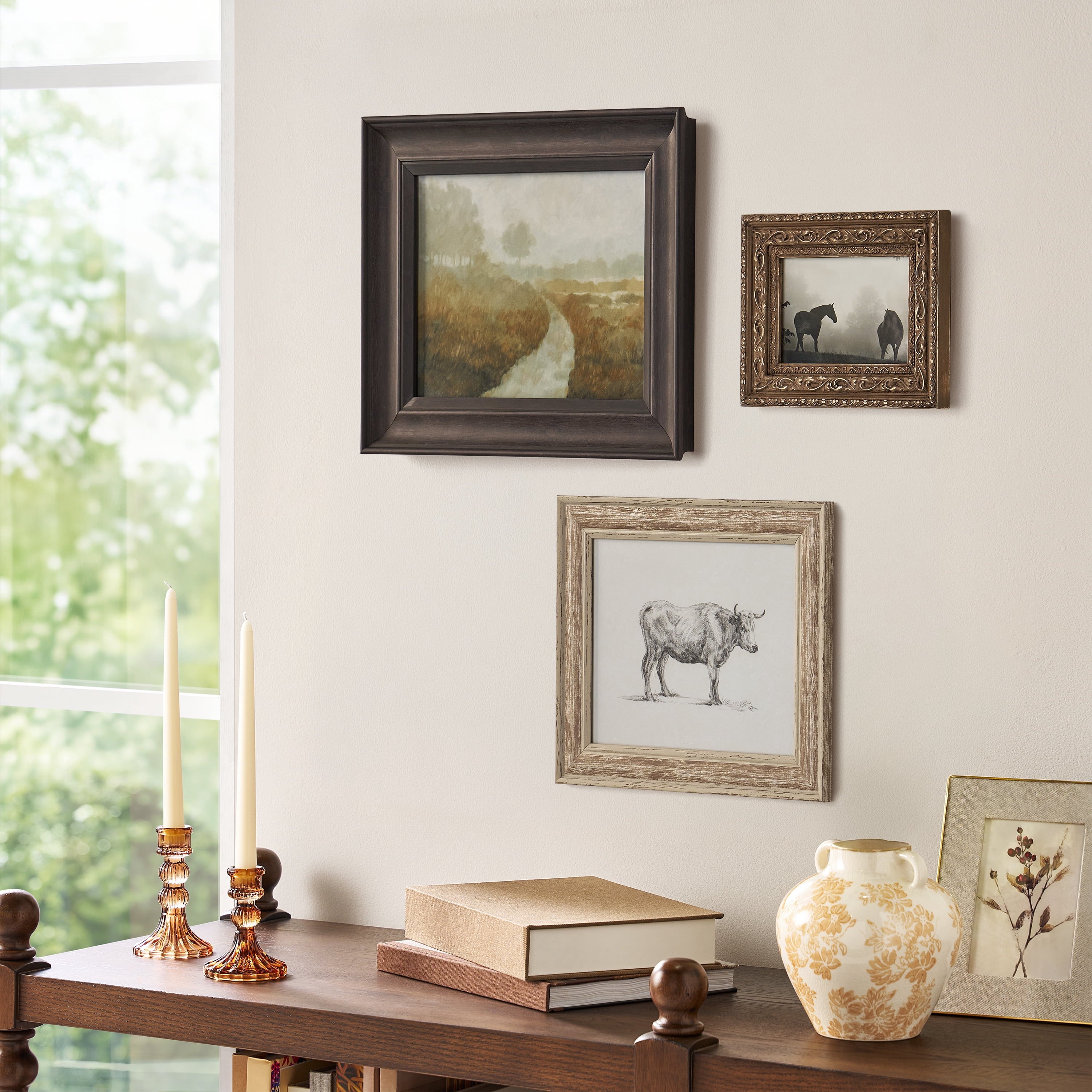 Homesteada™ Western Landscape Wall Art Set: Rustic Cowboy Nature Canvas Prints, Vintage Ranch Decor