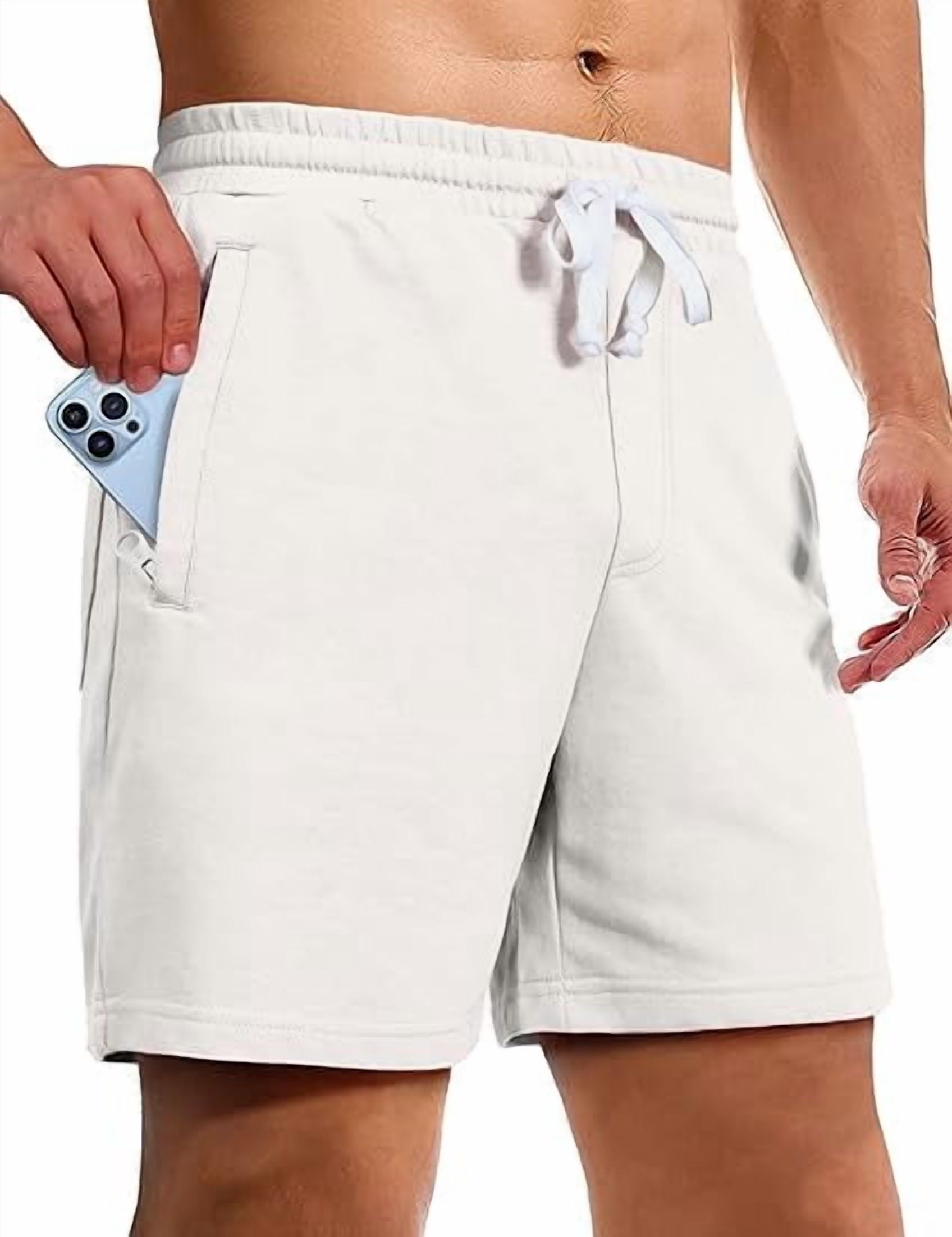 Homesteada™ Camp Sweat Shorts for Men 5 Inch Inseam Shorts Athletic Gym Workout Casual Cotton Shorts for Running Pajama Lounge