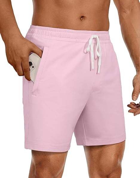 Homesteada™ Camp Sweat Shorts for Men 5 Inch Inseam Shorts Athletic Gym Workout Casual Cotton Shorts for Running Pajama Lounge