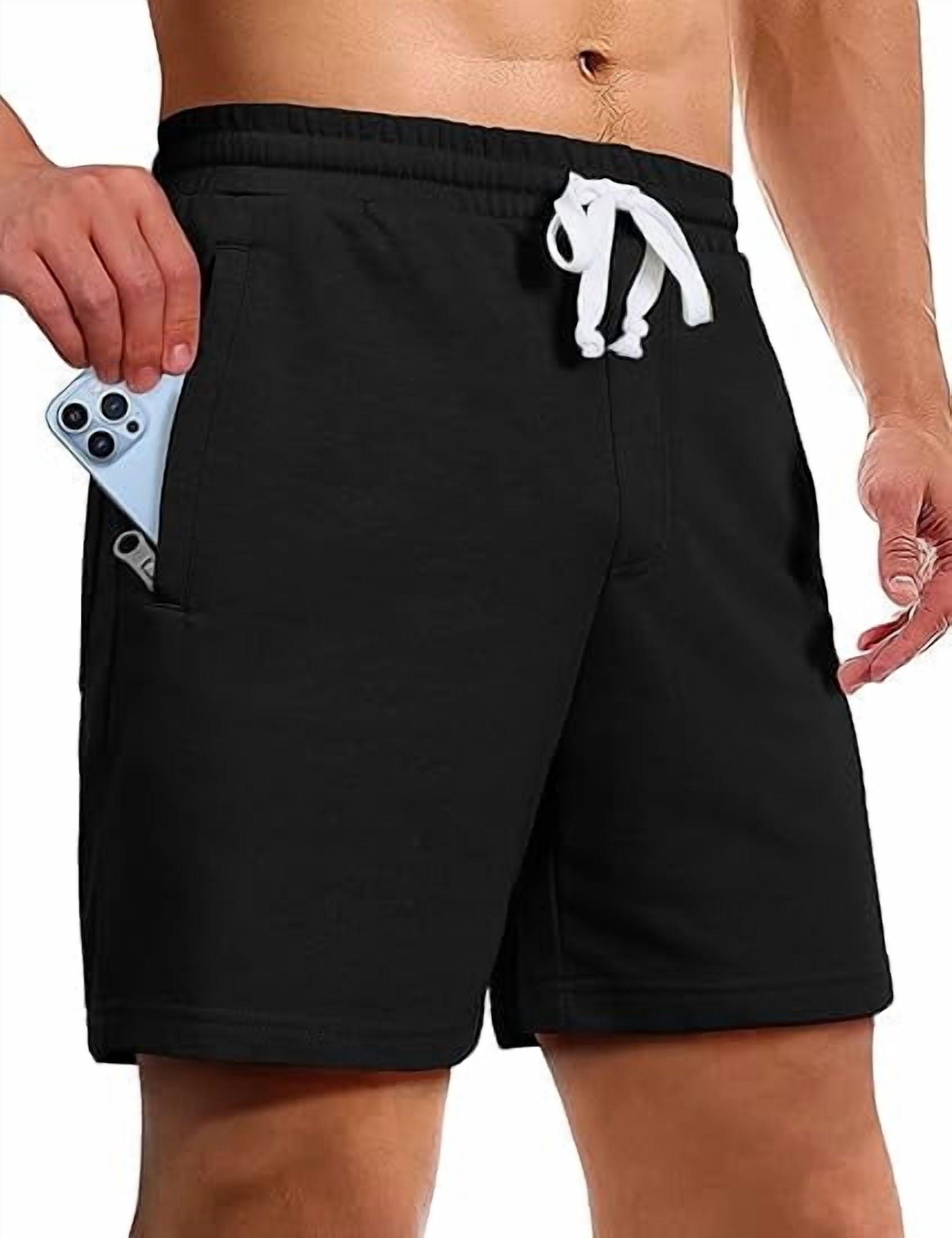 Homesteada™ Heritage Country Camp Sweat Shorts for Men 5 Inch Inseam Shorts Athletic Gym Workout Casual Cotton Shorts for Running Pajama Lounge