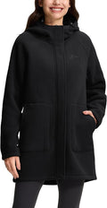 Homesteada™ Heritage Country Camp Women's Long Fleece Jacket Thermal Sherpa Lined Full Zip Up Hoodies with Pockets Causual Warm Winter Coat