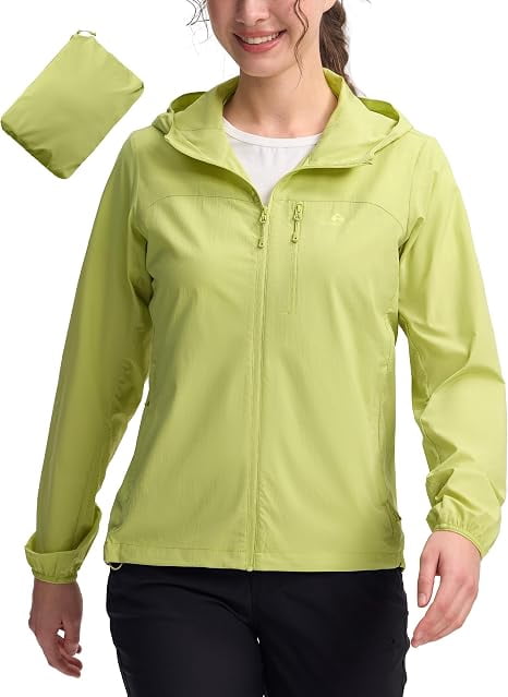 Homesteada™ Camp Women‘s UPF 50+ Windbreaker Jacket, Lightweight Packable Sun Protection Hoodie