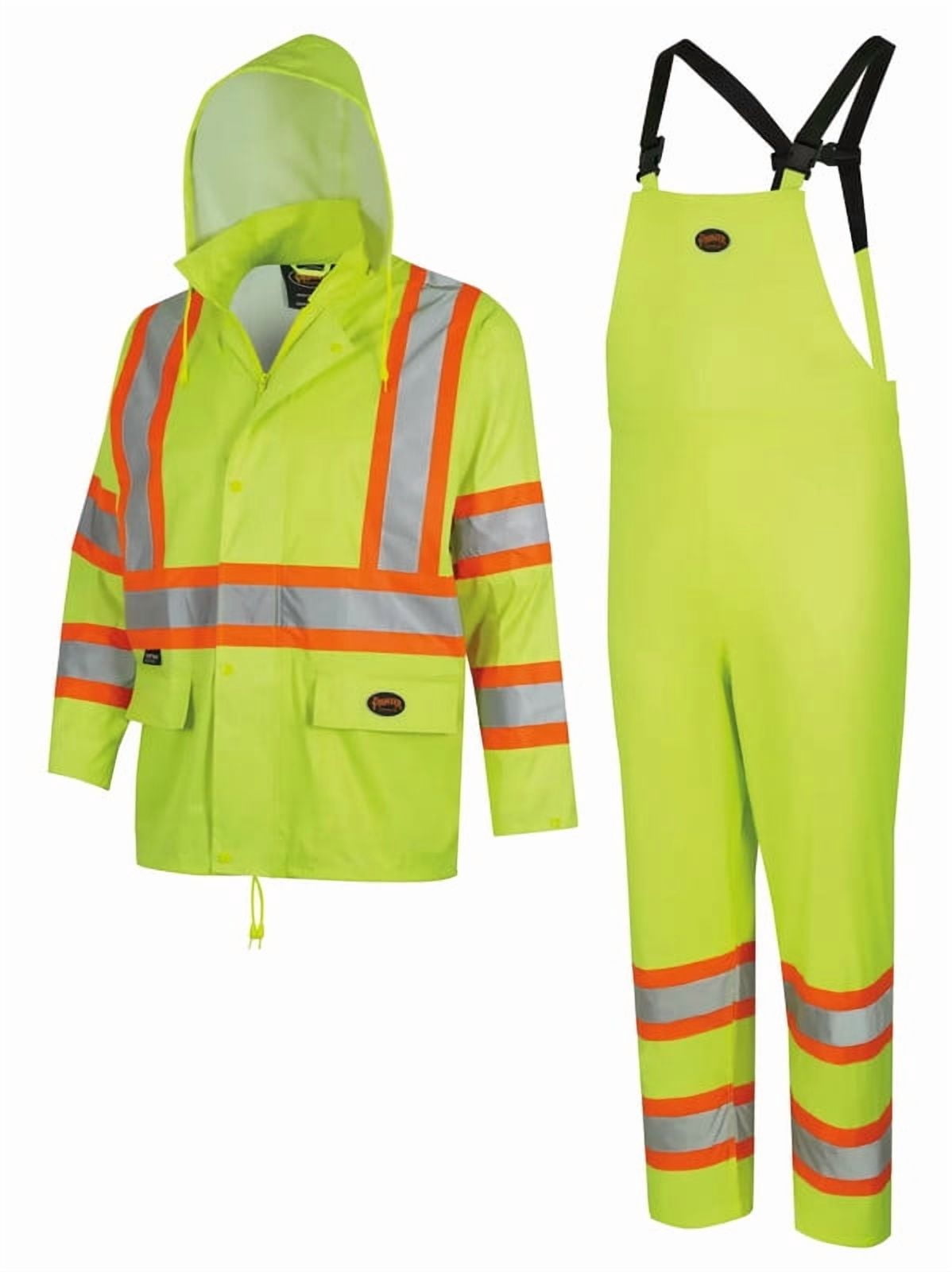Homesteada™ Heritage Country V1080160U-XL Lightweight Hi-Vis Safety Rain Suit, Yellow/Green, Size XL, 2-Piece Jacket & Bib Pant