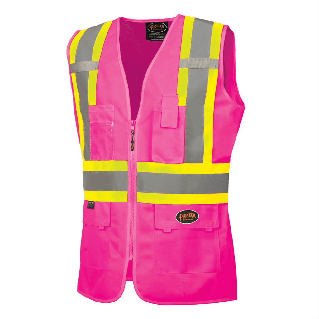 Homesteada™ Heritage Country Women's Custom Fit Hi-Vis Mesh Back Safety Vest - Color: Pink - Size: XL