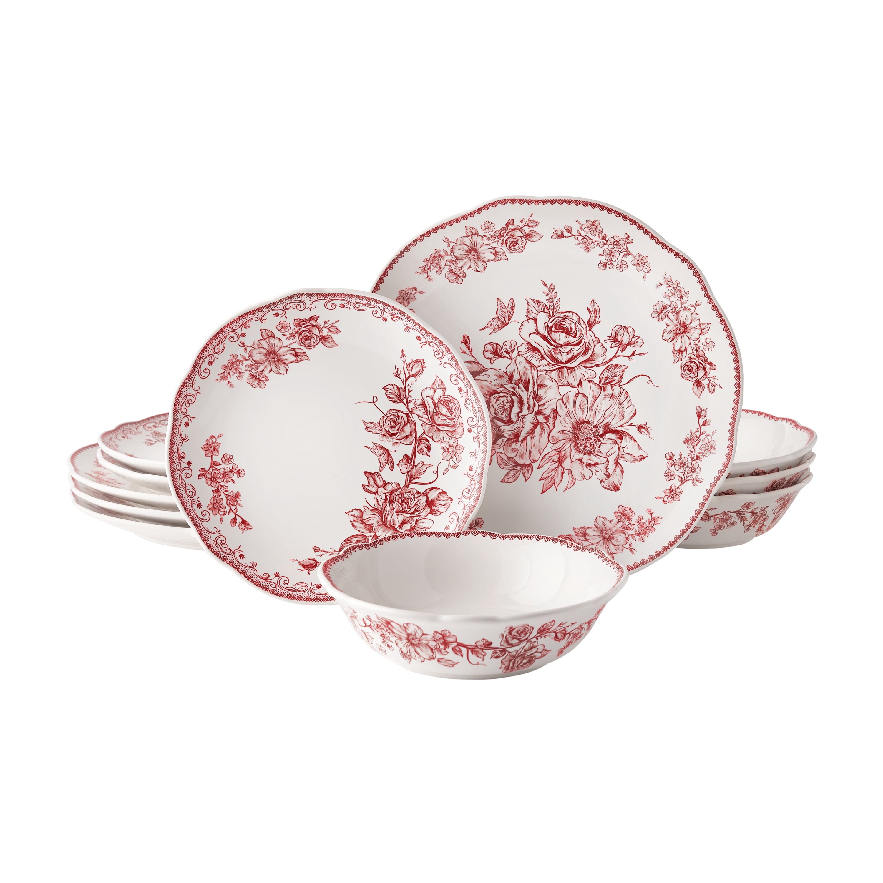 Homesteada™ Agatha 12-Piece Stoneware Dinnerware Set, Blue