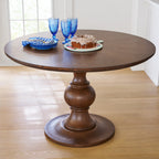 Homesteada™ Callie Round Dining Table, Heirloom Brown Finish