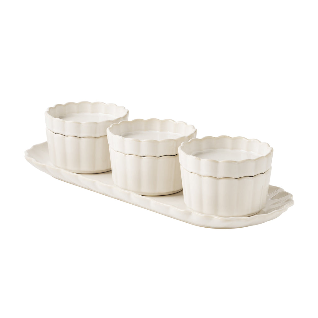 Homesteada™ Cream Colette Tray with 3 Bowls with lids