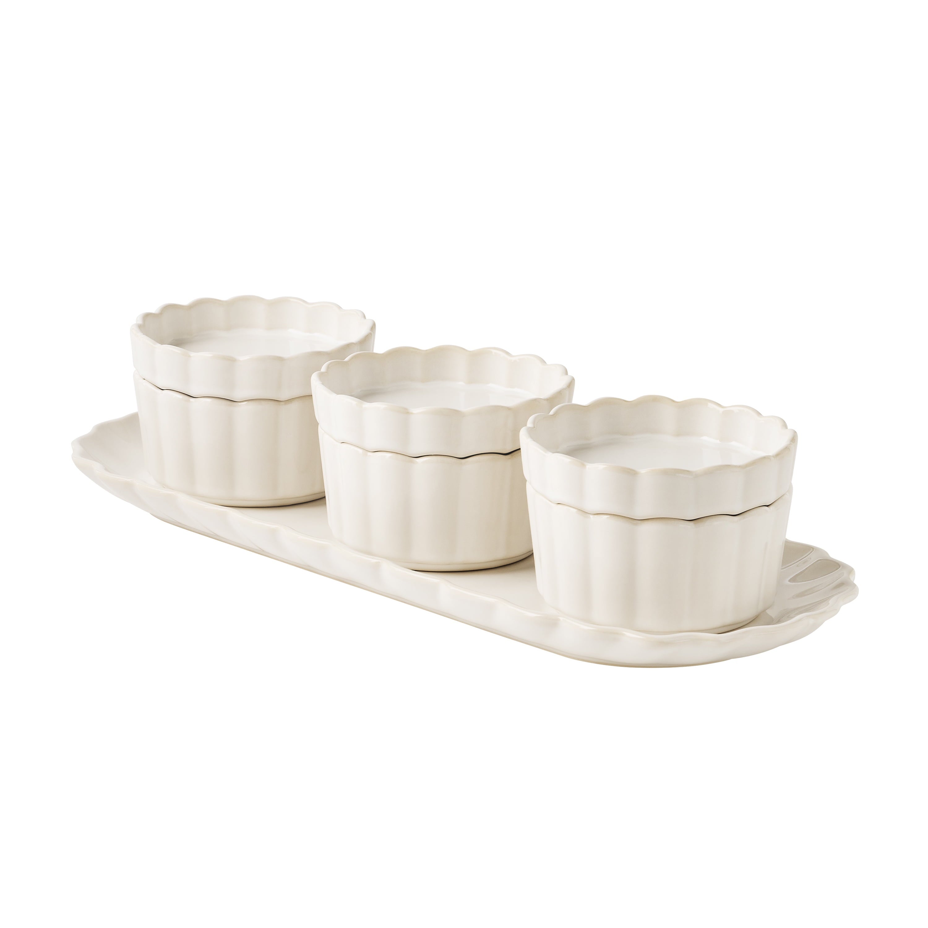 Homesteada™ Cream Colette Tray with 3 Bowls with lids