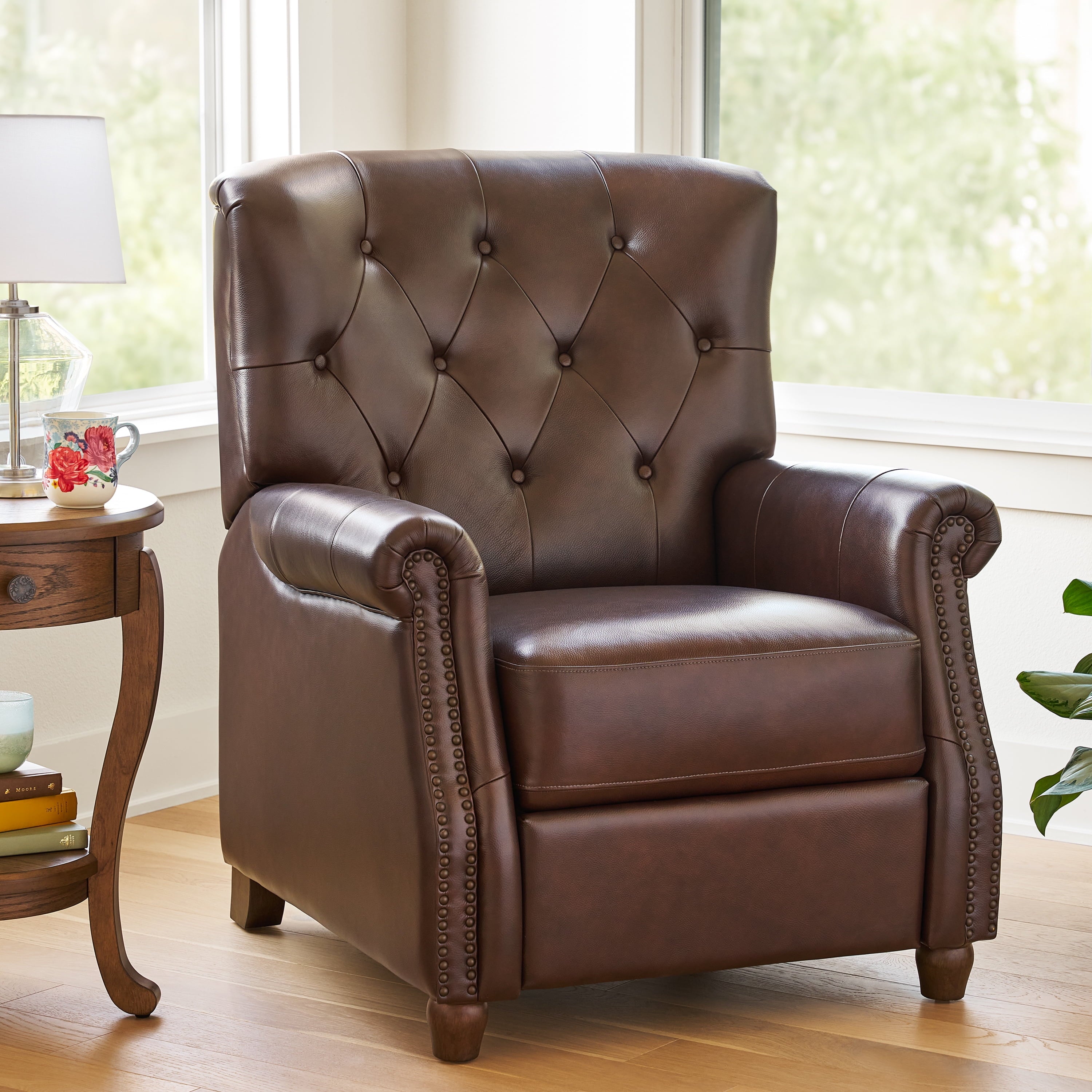 Homesteada™ Harper Leather Recliner with Whiskey Upholstery