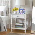 Homesteada™ Harper Spindle Nightstand with USB Charging Ports, Adults and Teens, White Finish