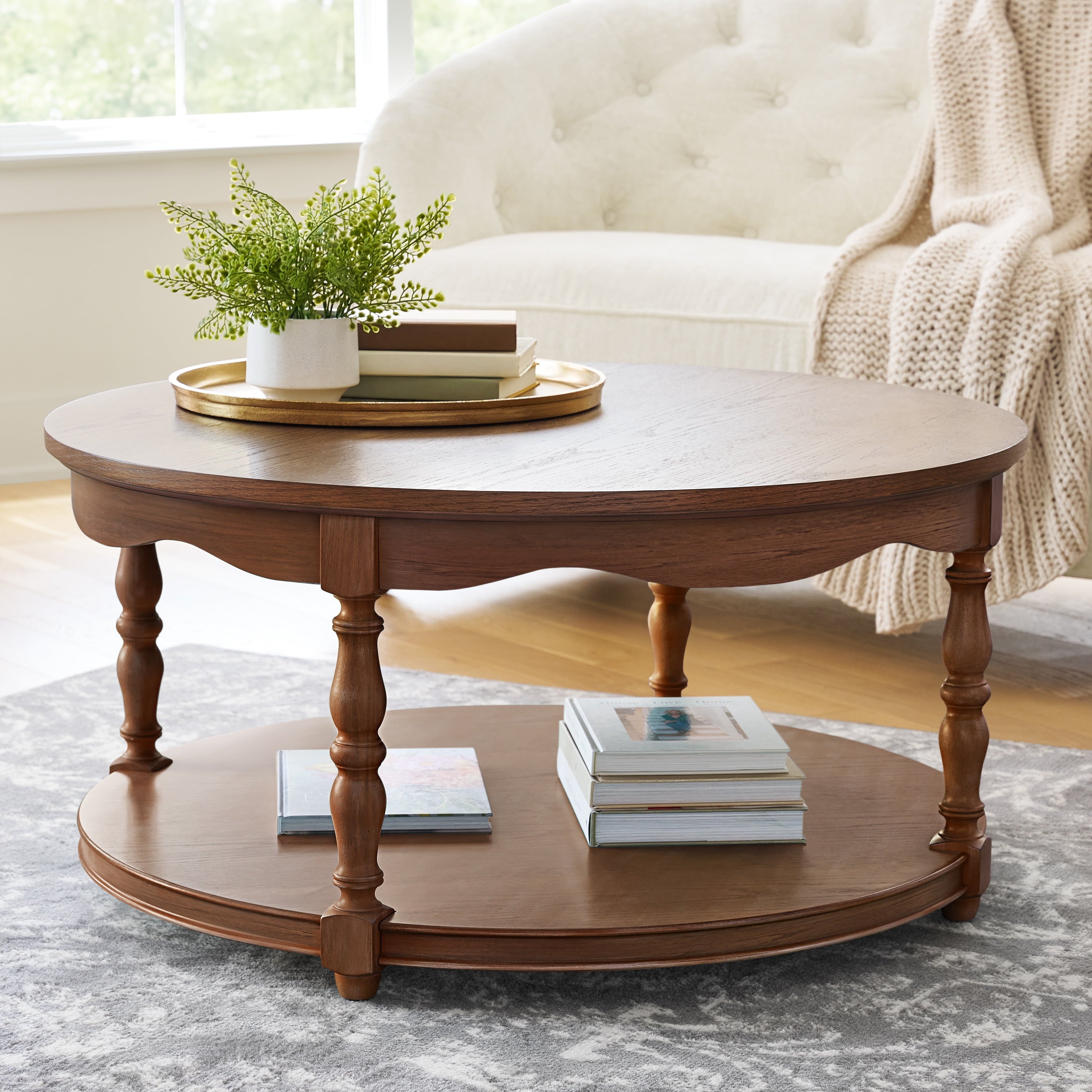 Homesteada™ Helen Round Coffee Table, Heirloom Brown