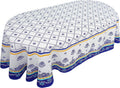 Homesteada™ Polish Pottery Style Tablecloth, Blue Ceramic Table Cloth, Farmhouse Tablecover for Oval Tables 60 x 84, Perfect for Kitchen Dinner, Restaurant,Holiday Picnic Party Table Cover