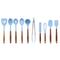 Homesteada™ 10-Piece Silicone and Acacia Wood Handle Cooking Utensils Set, Blue