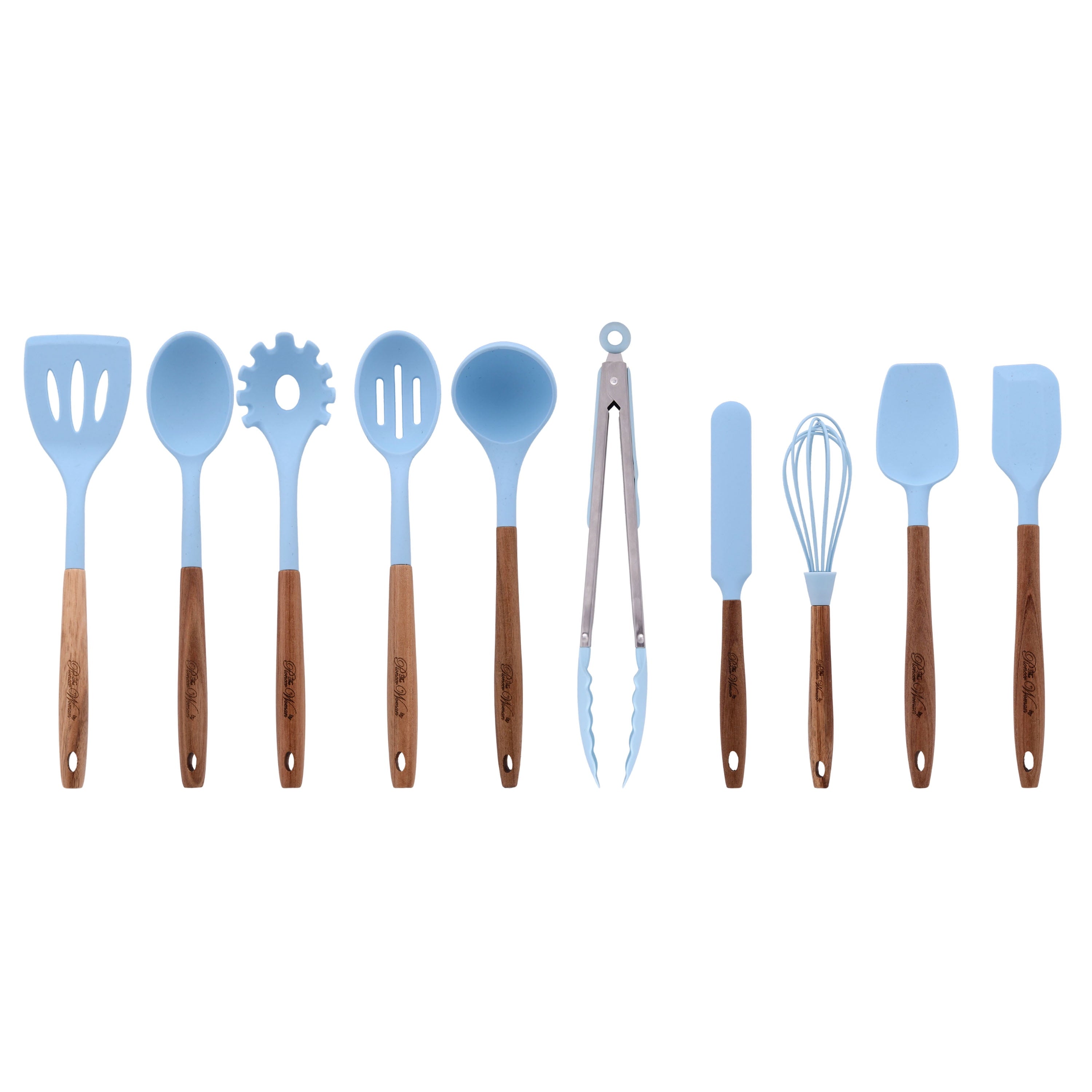 Homesteada™ 10-Piece Silicone and Acacia Wood Handle Cooking Utensils Set, Blue