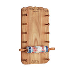 Homesteada™ Keepsake Floral 17.7" Ceramic Rolling Pin with Acacia Wood Holder