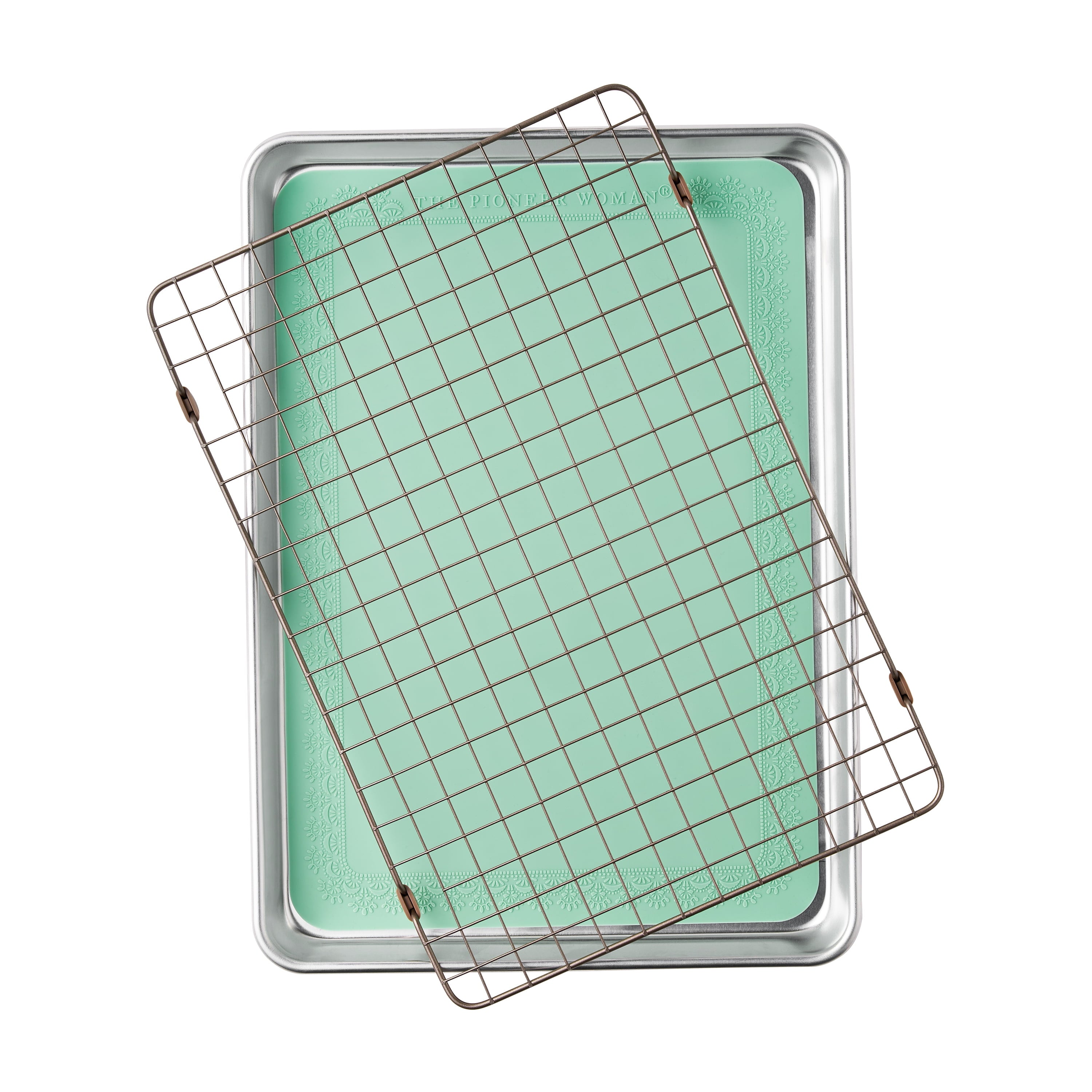 Homesteada™ Aluminum Sheet Pan Set with Wire Rack & Silicone Baking Mat, 3-Piece, 13"x18"
